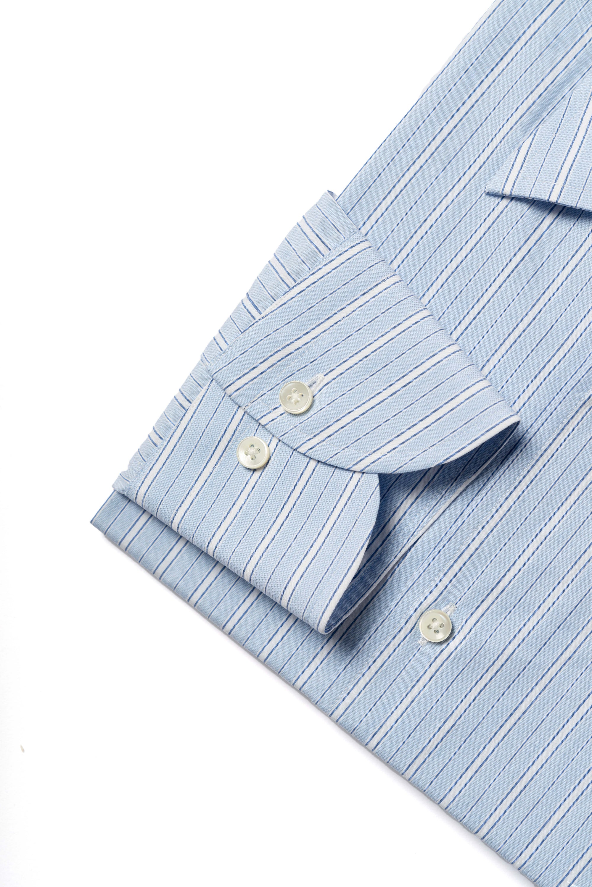 MTO Pale Blue White Stripe Cotton Shirt
