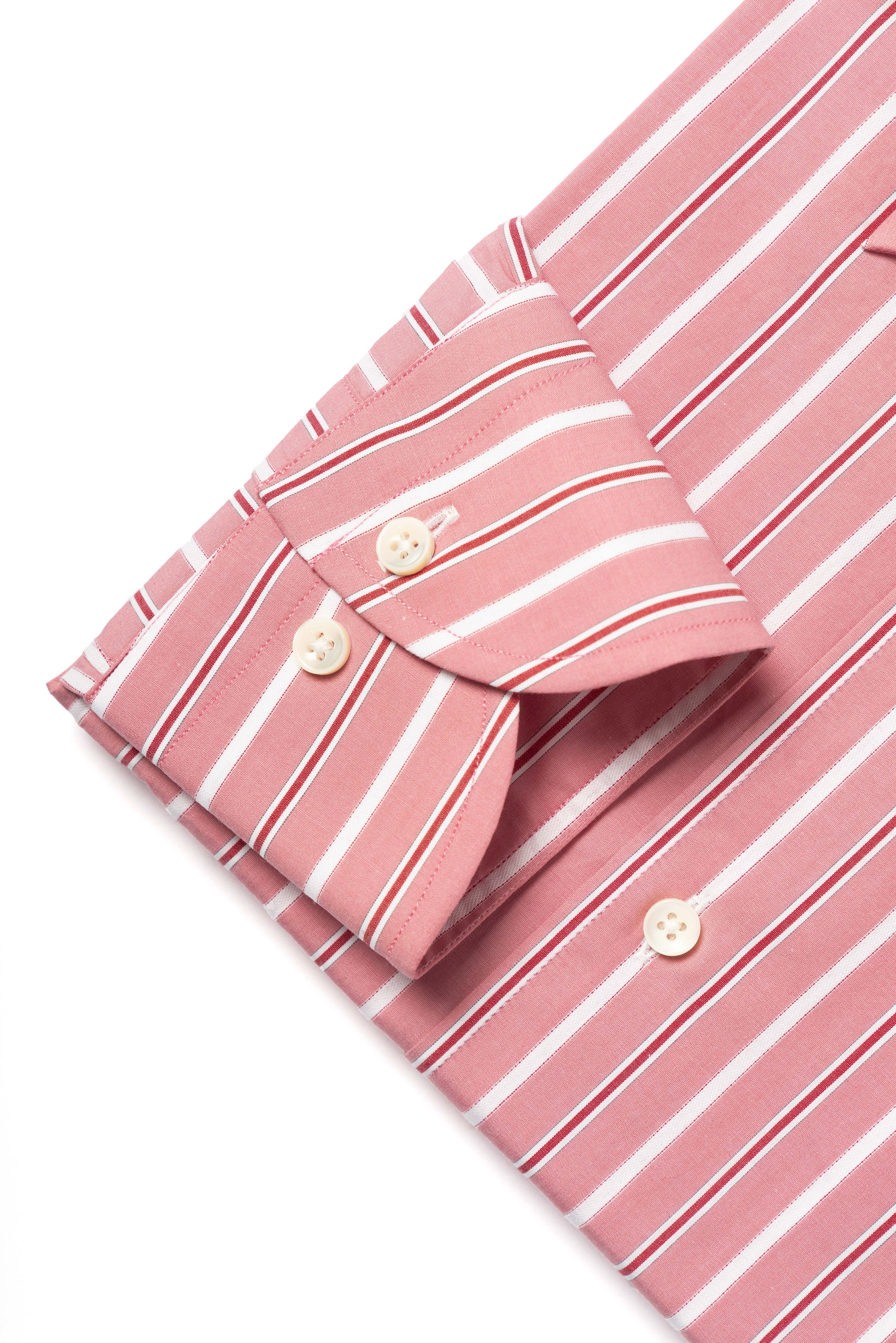 MTO Pink White Stripe Cotton Shirt