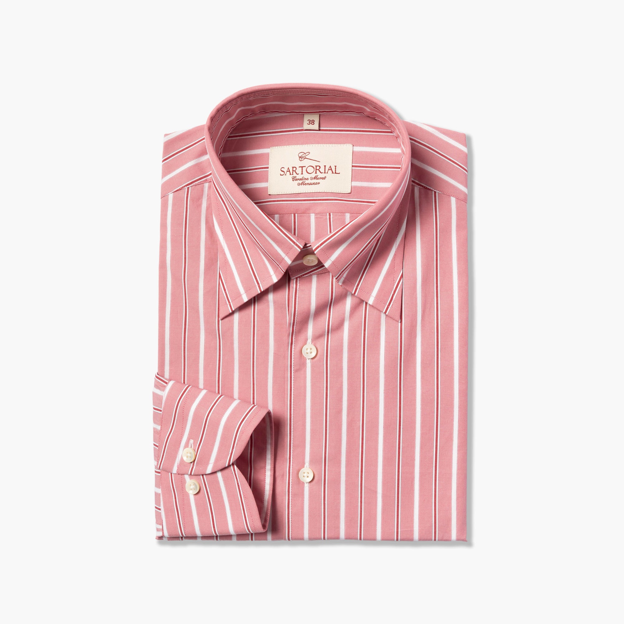 MTO Pink White Stripe Cotton Shirt