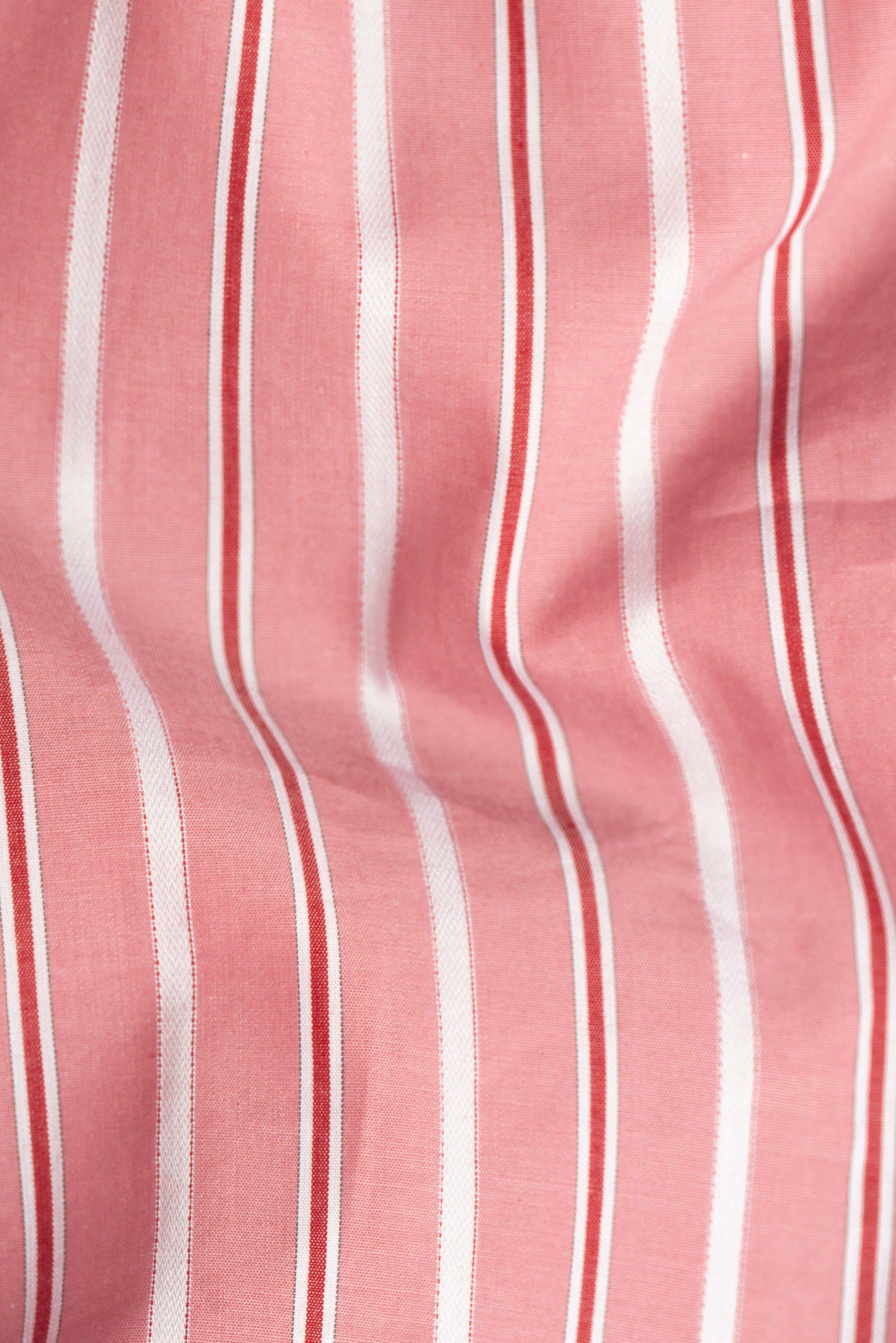 MTO Pink White Stripe Cotton Shirt