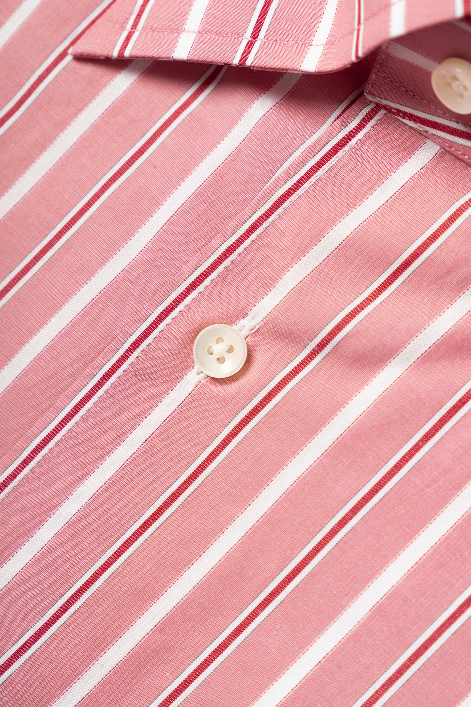MTO Pink White Stripe Cotton Shirt