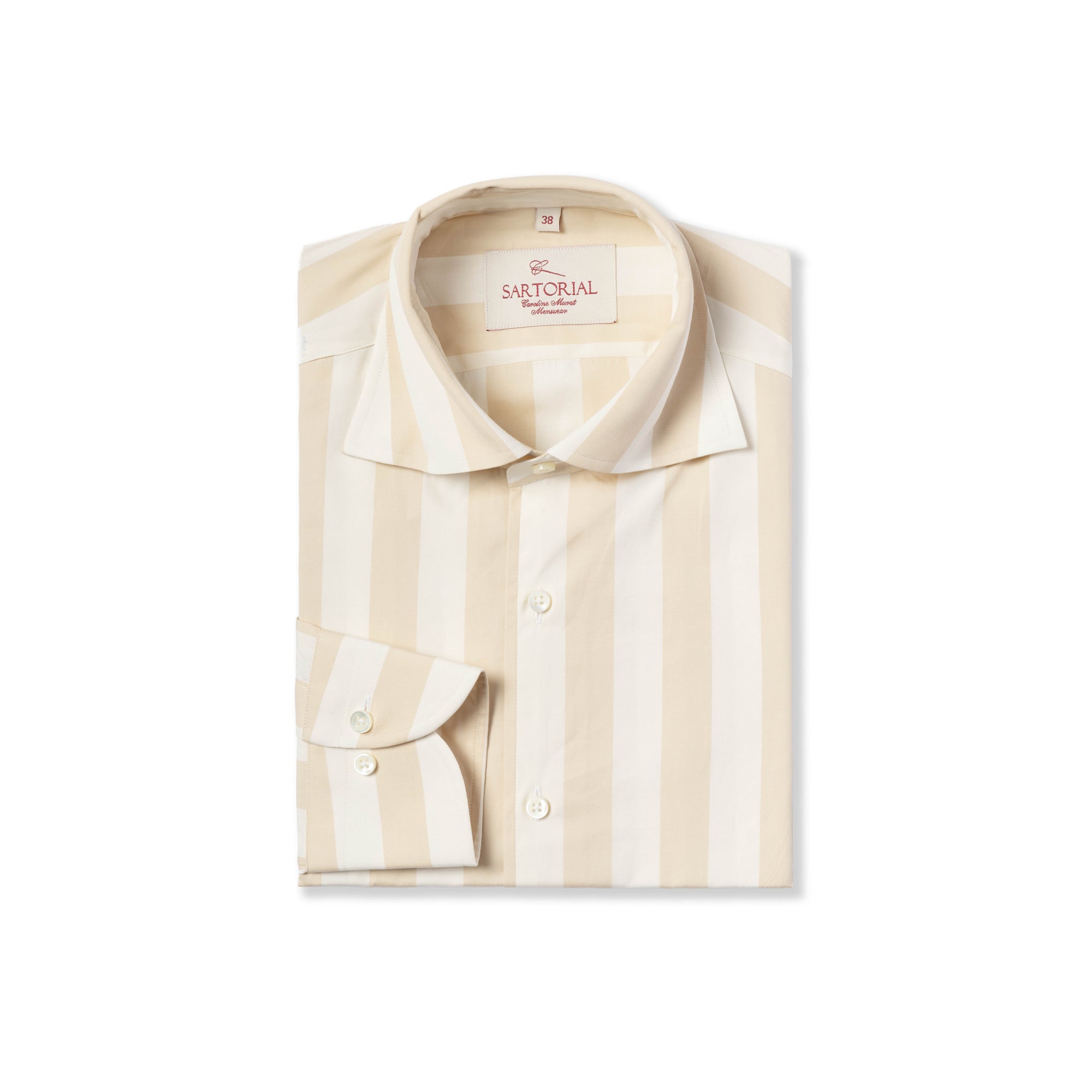 MTO Beige Stripe Cotton Shirt