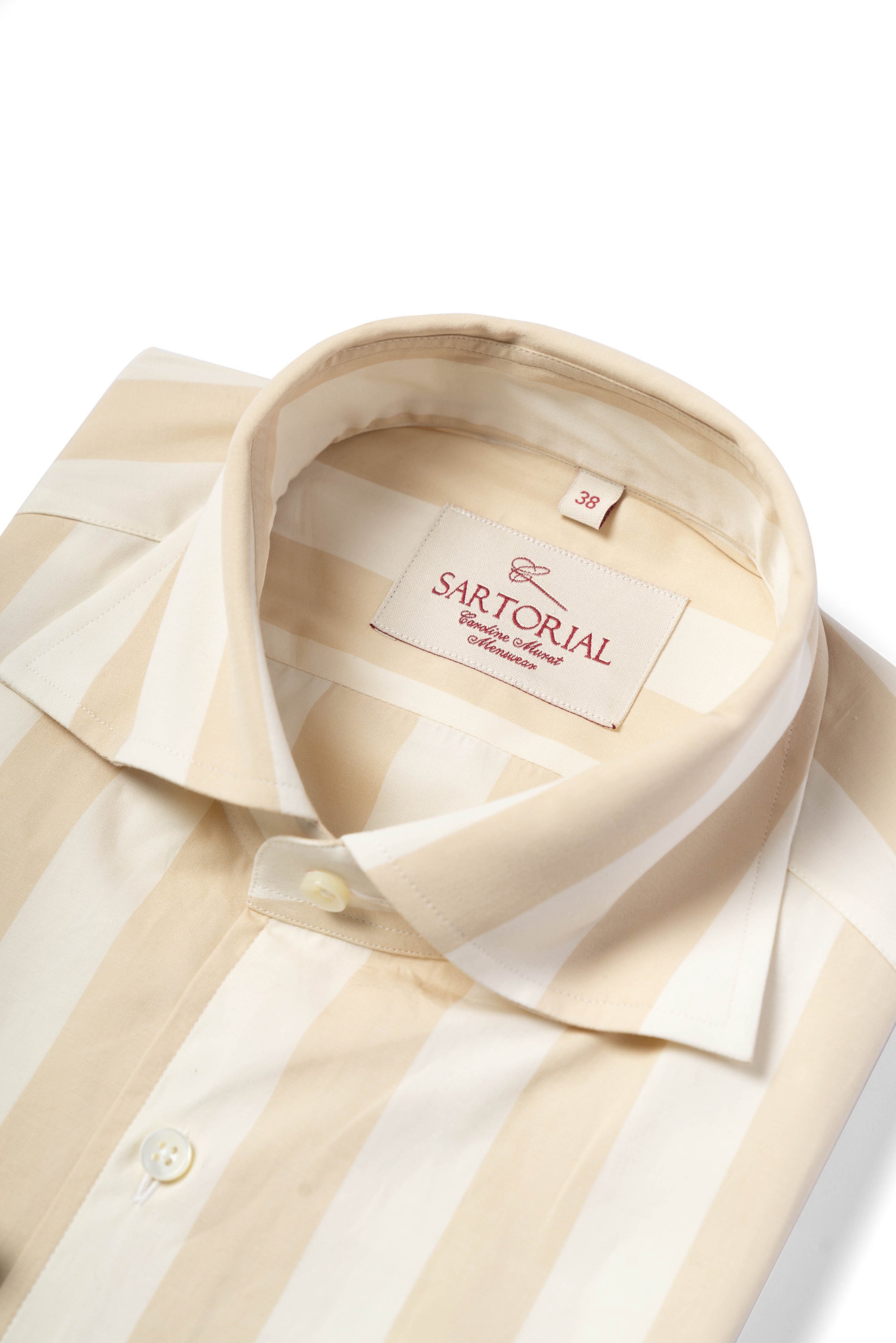 MTO Beige Stripe Cotton Shirt