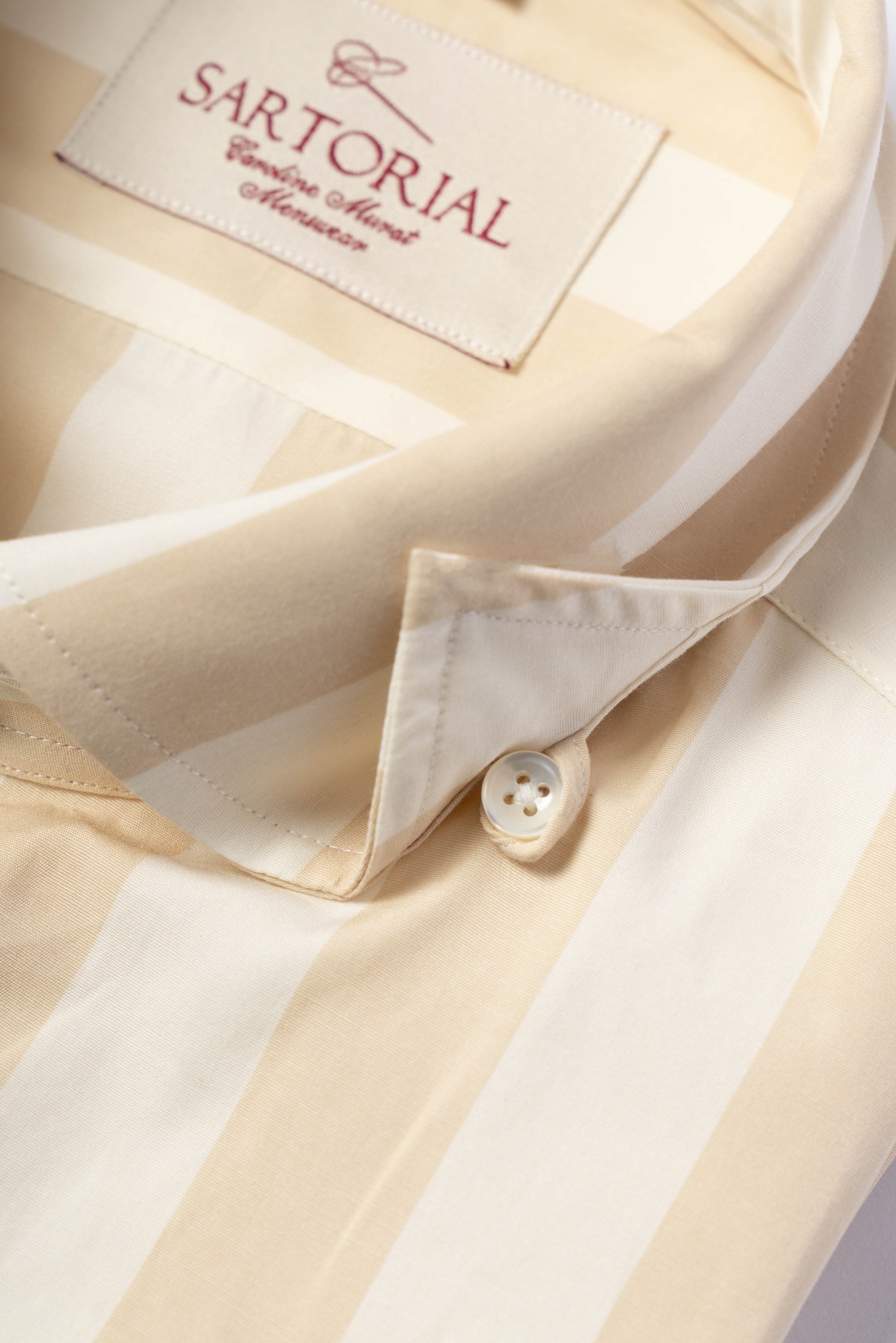 MTO Beige Stripe Cotton Shirt