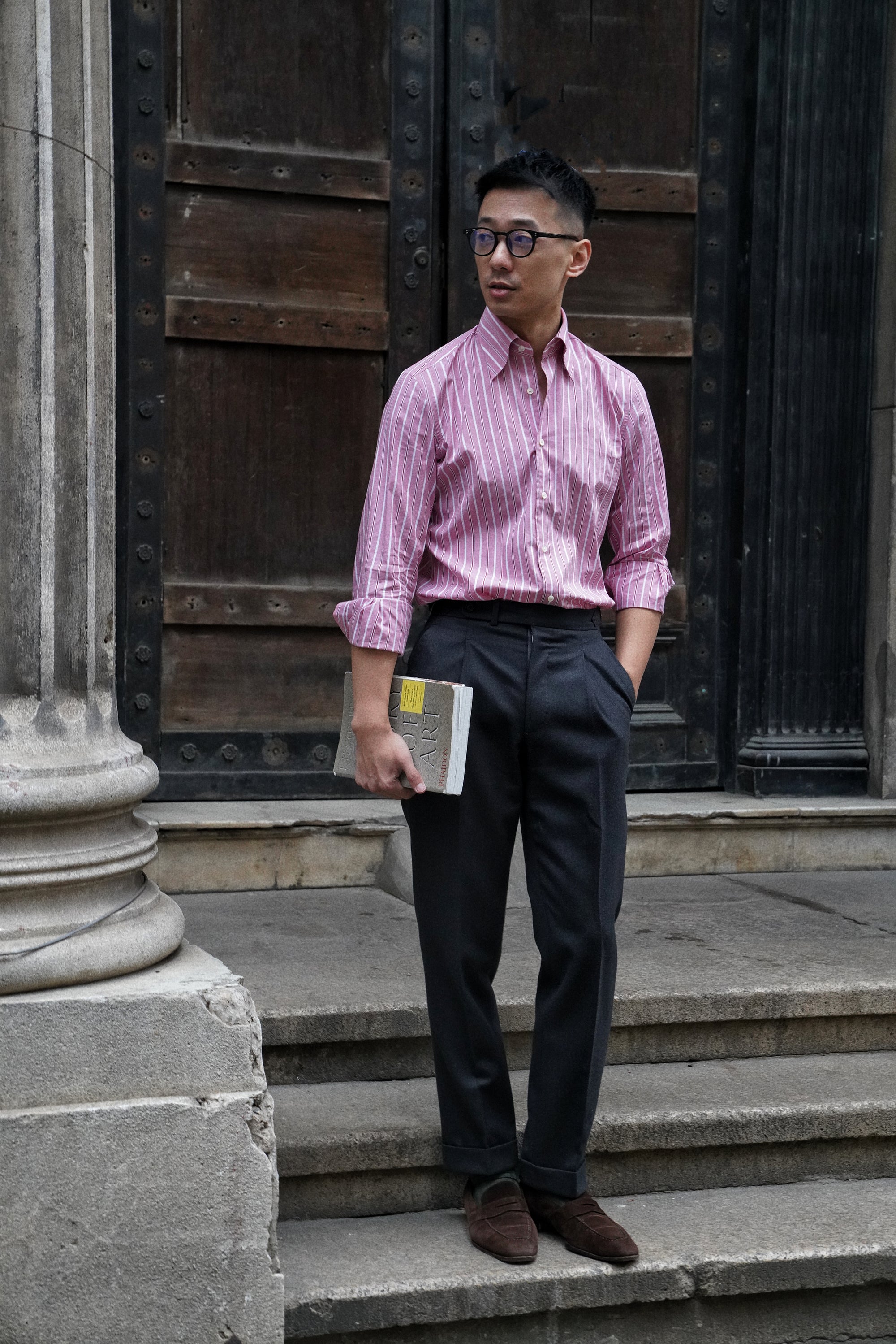 MTO Pink White Stripe Cotton Shirt