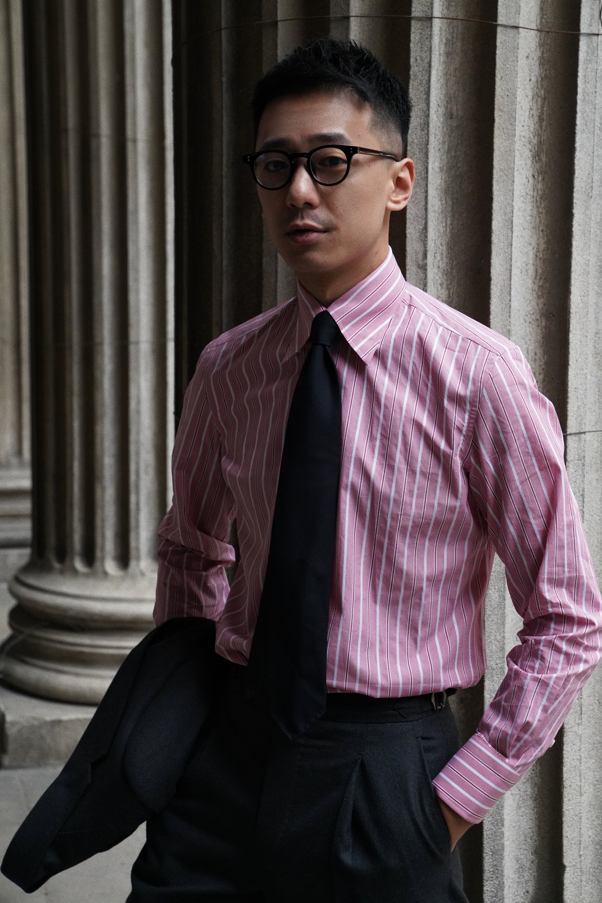 MTO Pink White Stripe Cotton Shirt