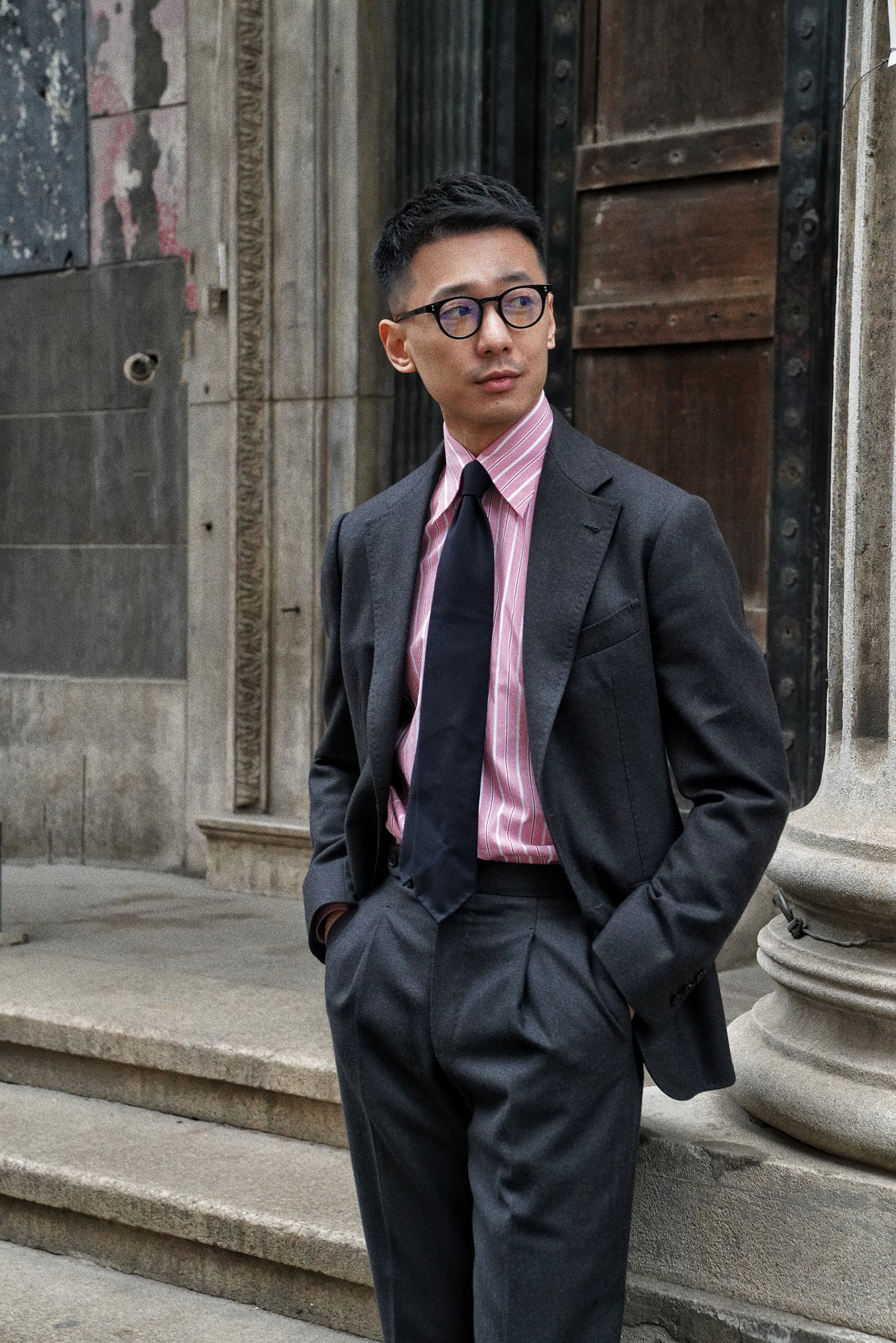MTO Pink White Stripe Cotton Shirt