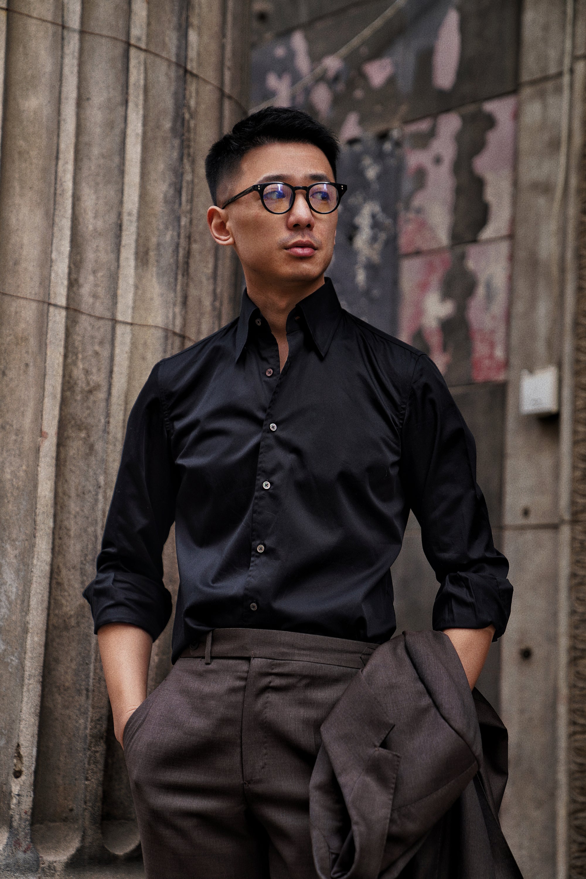 MTO Black 160s Cotton Shirt