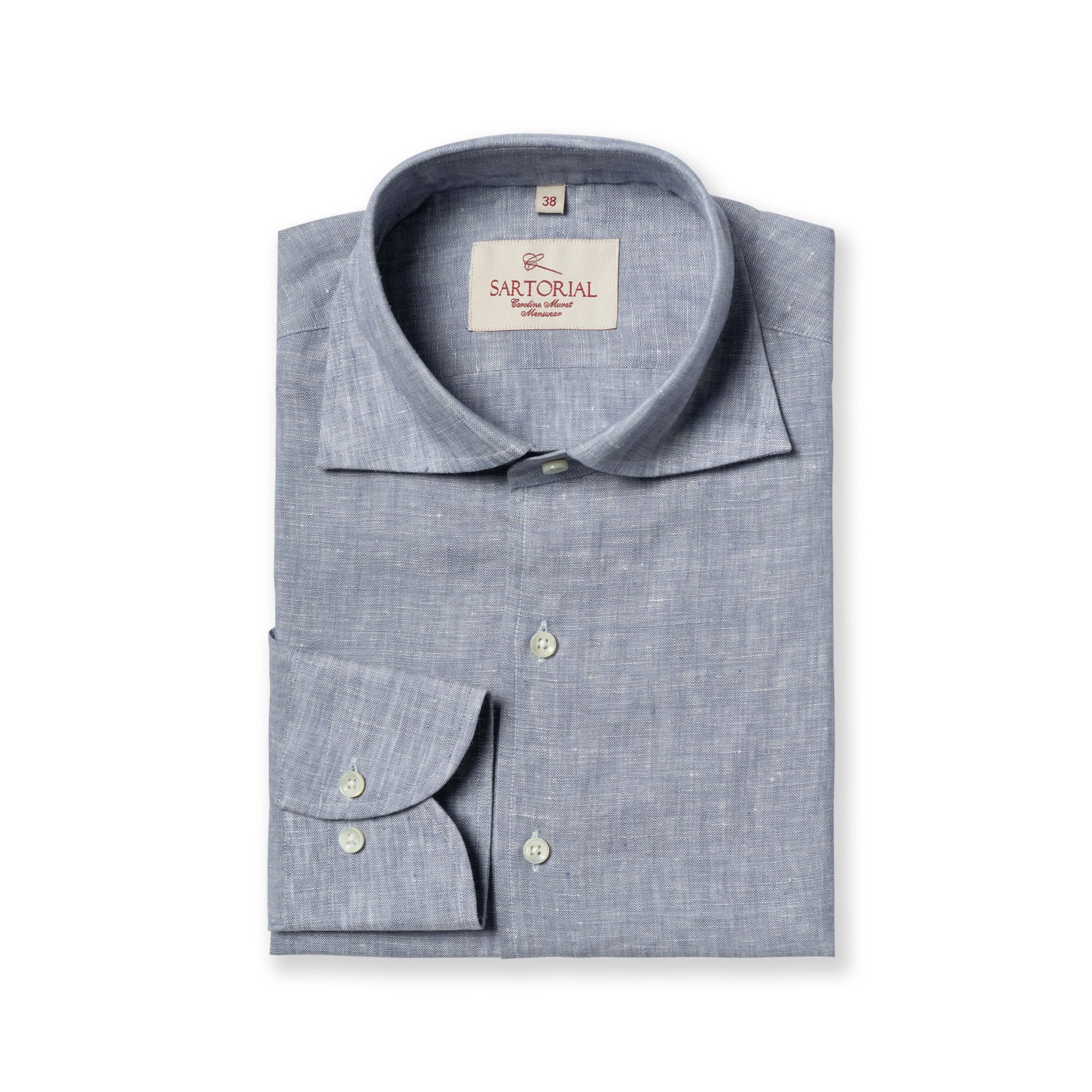 MTO Foggy Blue Linen Shirt