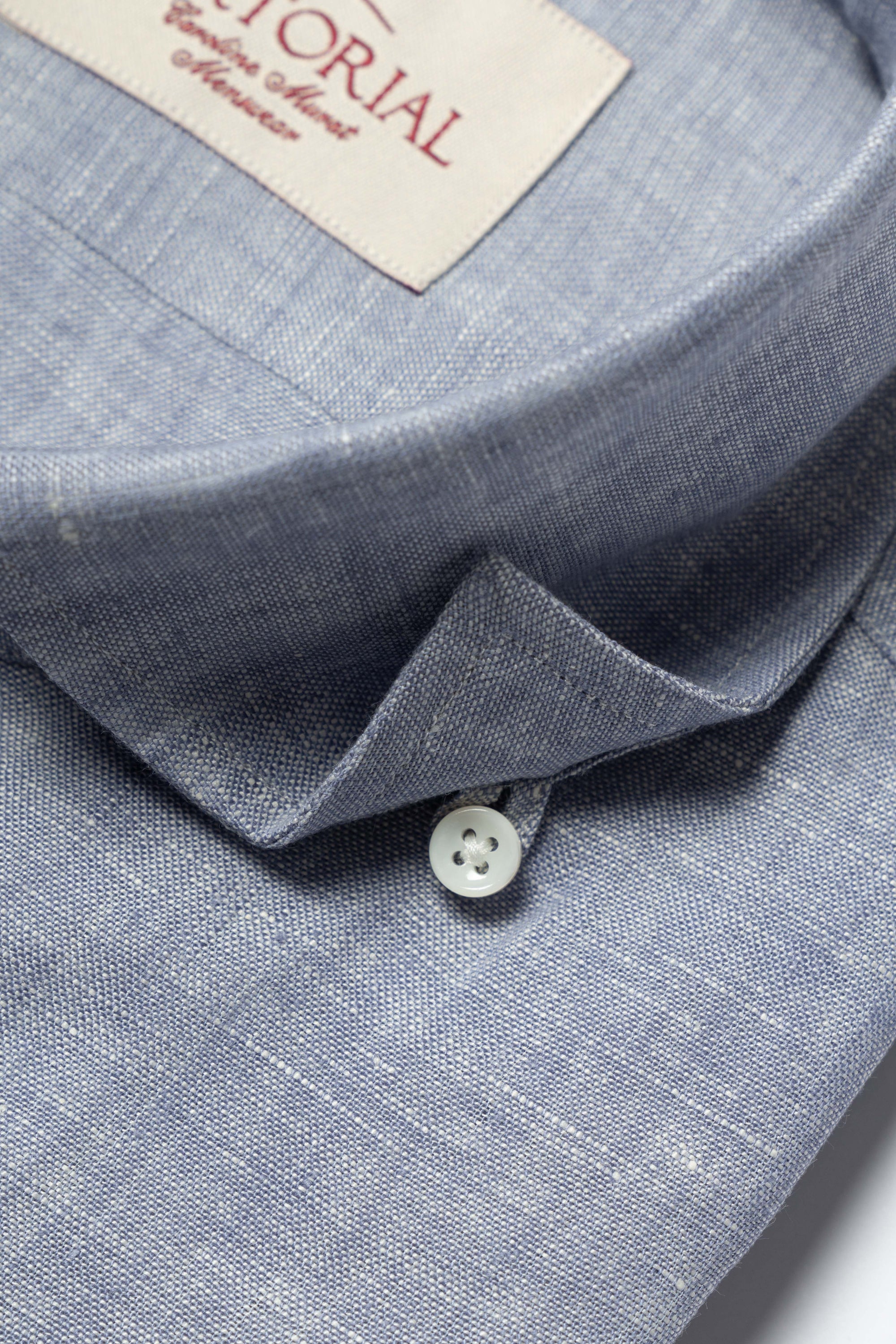 MTO Foggy Blue Linen Shirt