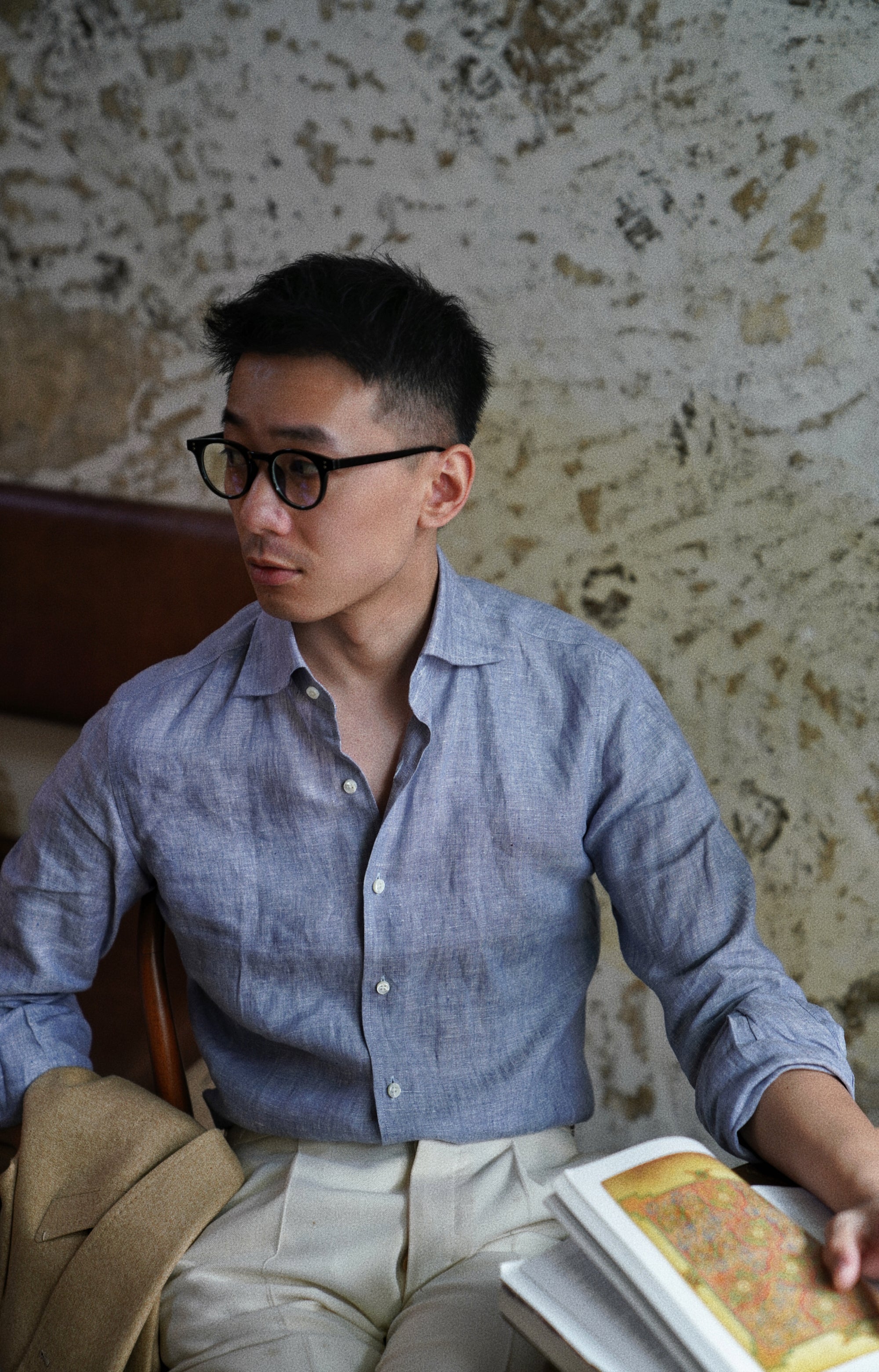 MTO Foggy Blue Linen Shirt