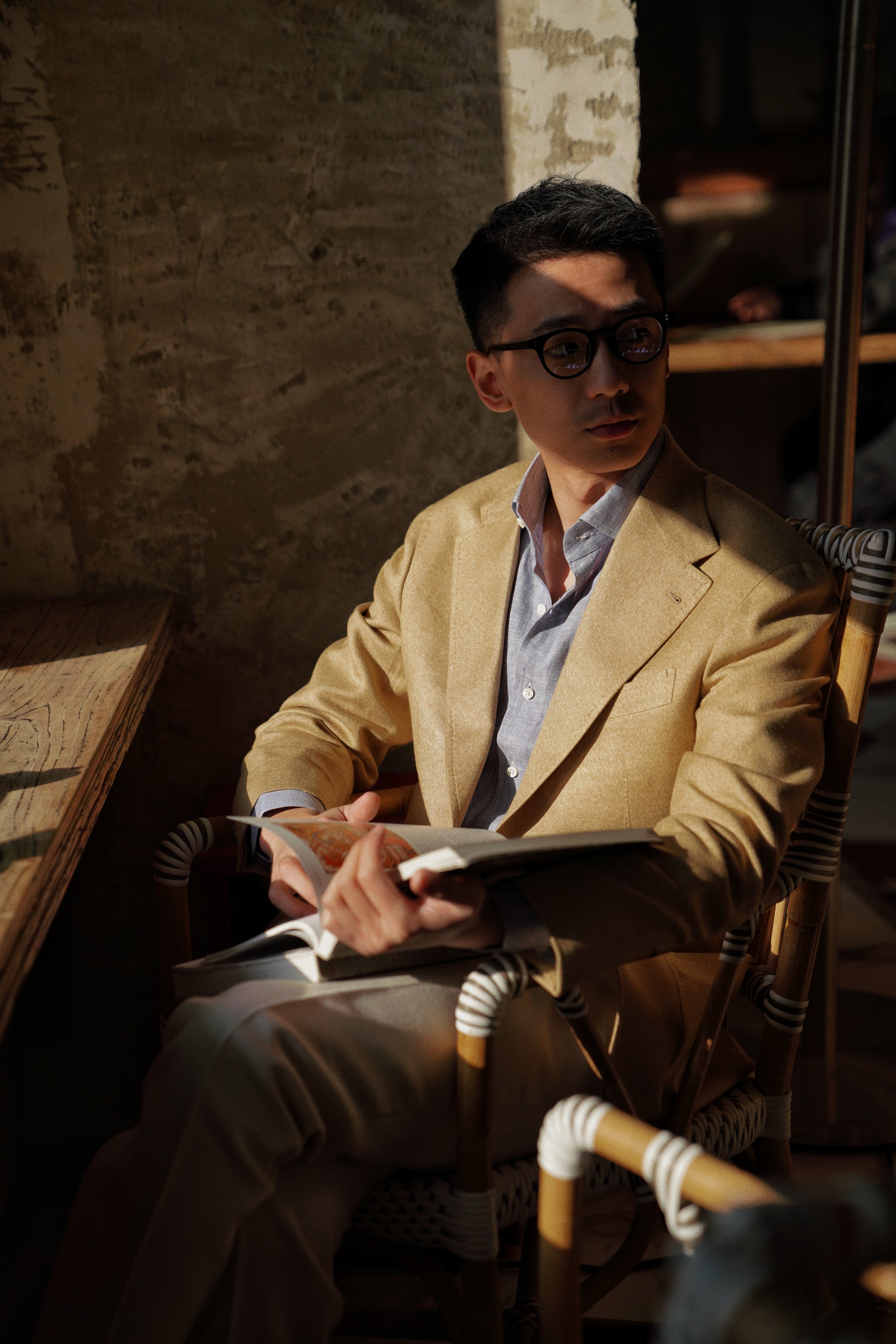 MTO Foggy Blue Linen Shirt