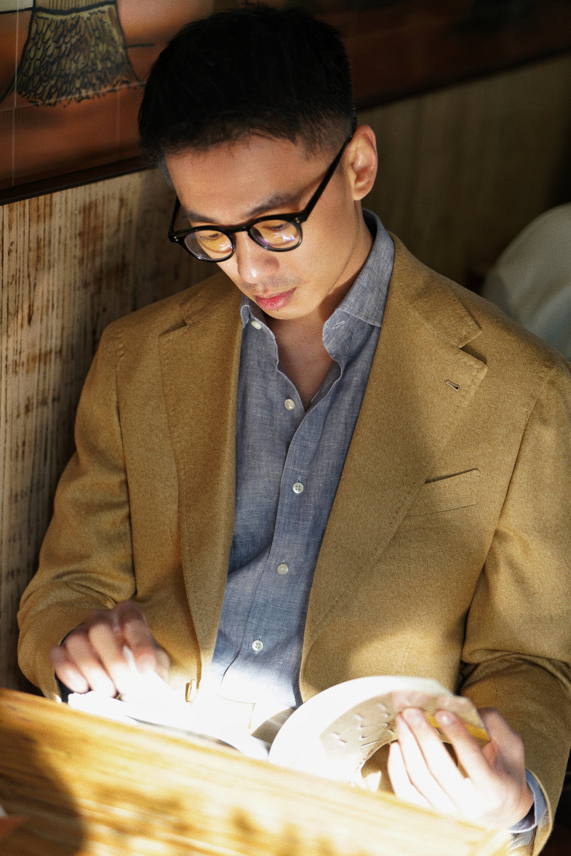 MTO Foggy Blue Linen Shirt