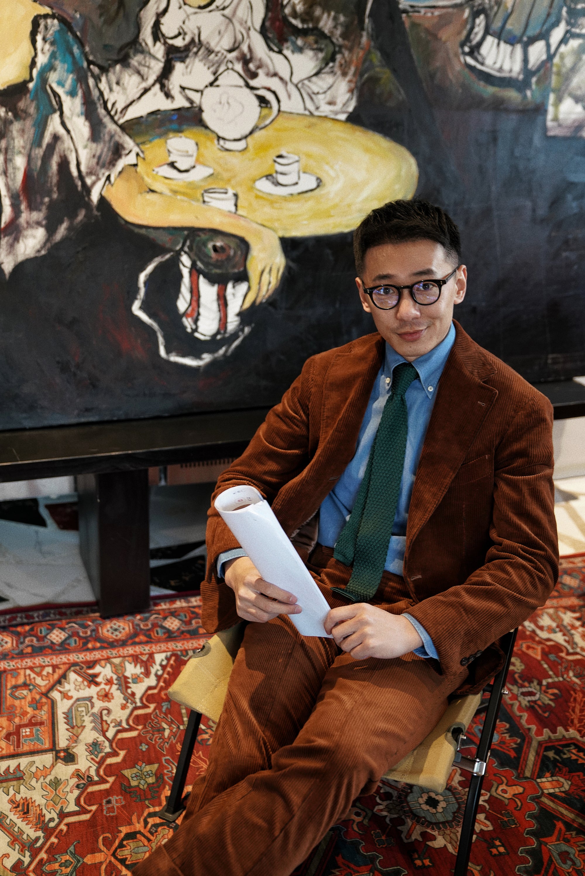 Tobacco Cashmere Blending Corduroy Suit #5