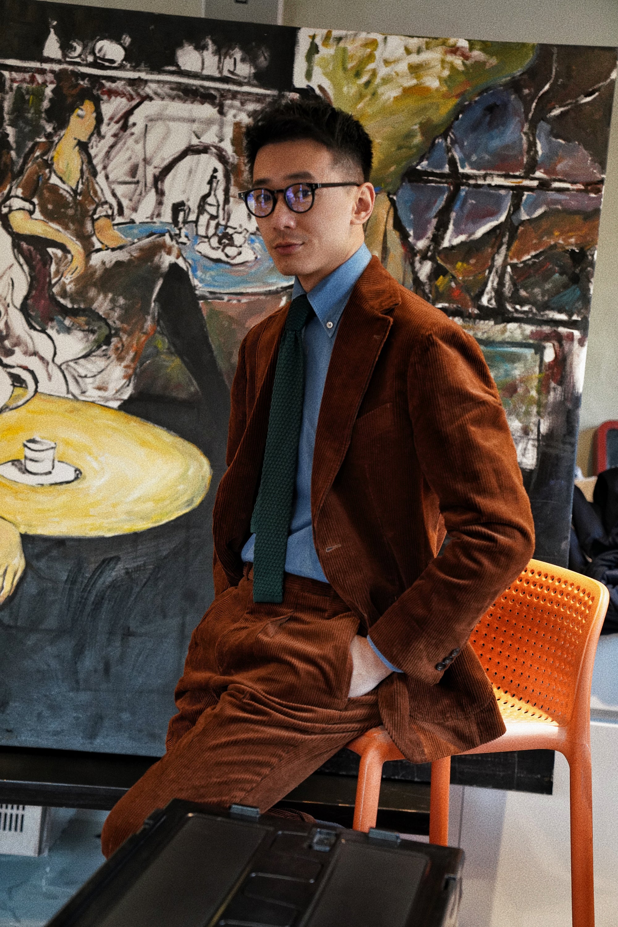 Tobacco Cashmere Blending Corduroy Suit #5