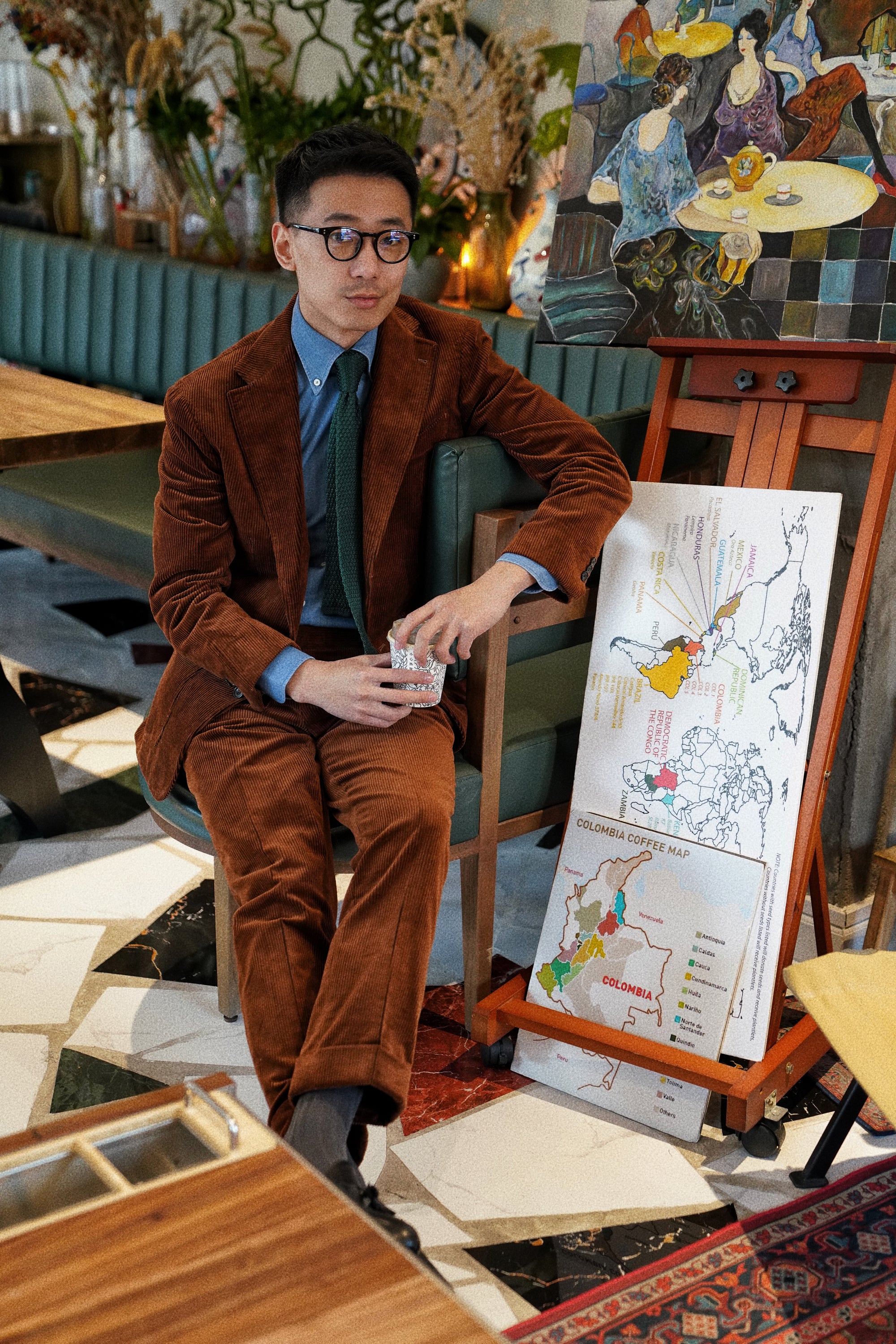 Tobacco Cashmere Blending Corduroy Suit #5