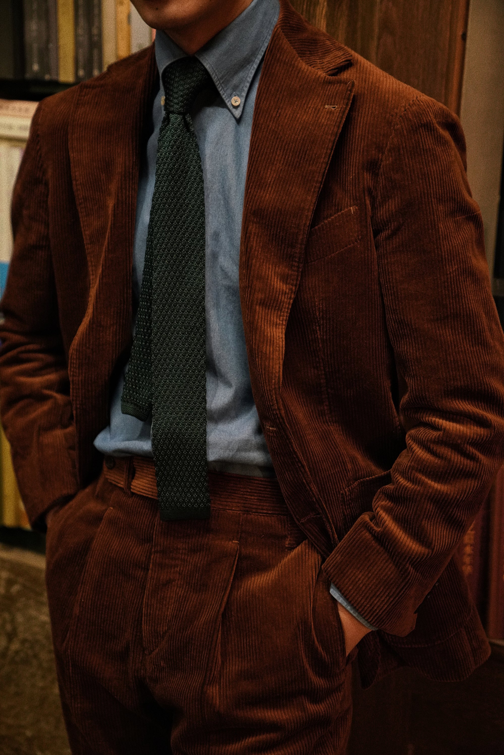 Tobacco Cashmere Blending Corduroy Suit #5