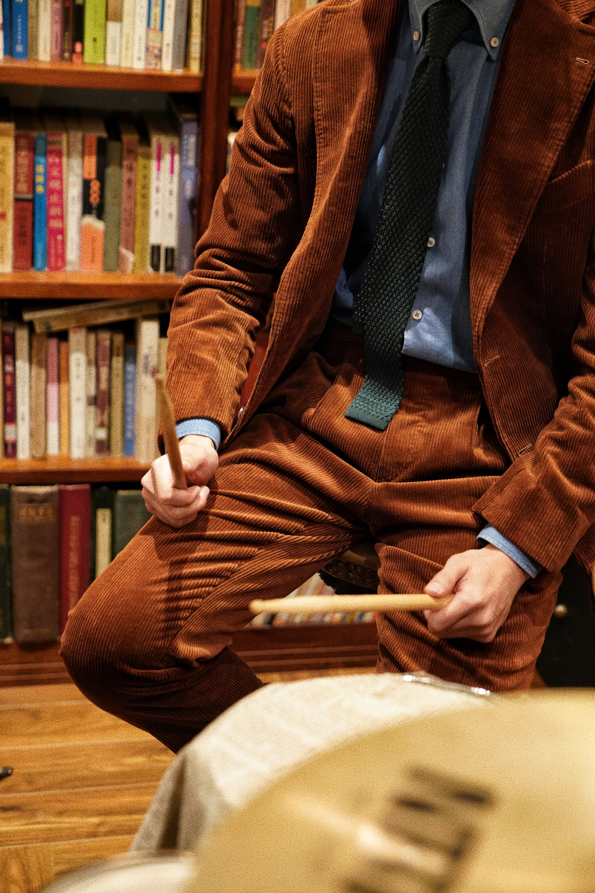 Tobacco Cashmere Blending Corduroy Suit #5