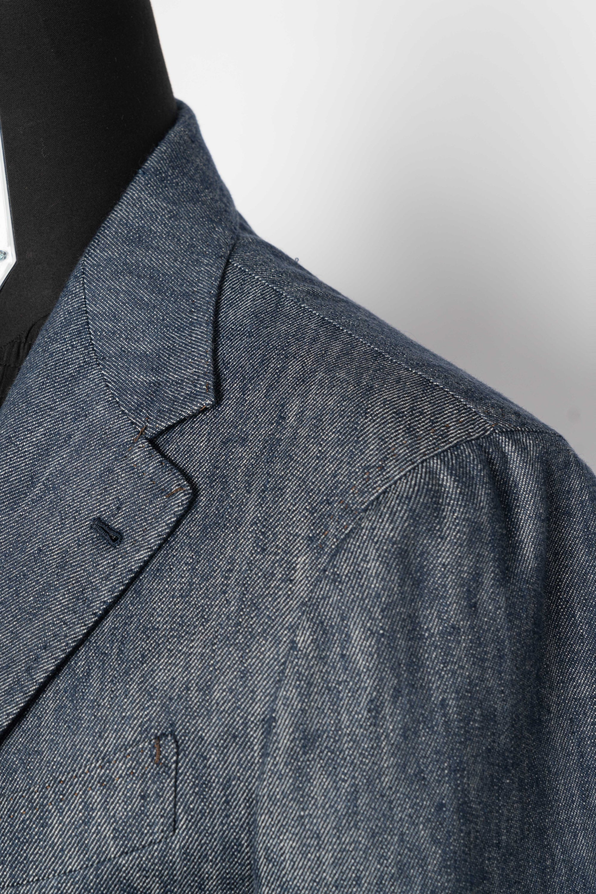 Indigo Wool Linen Blending Denim Suit #122