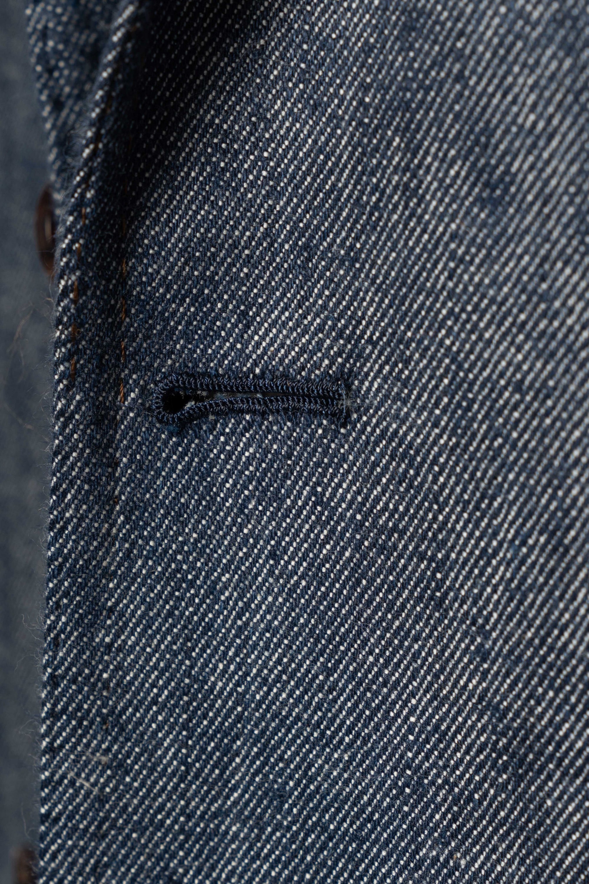 Indigo Wool Linen Blending Denim Suit #122