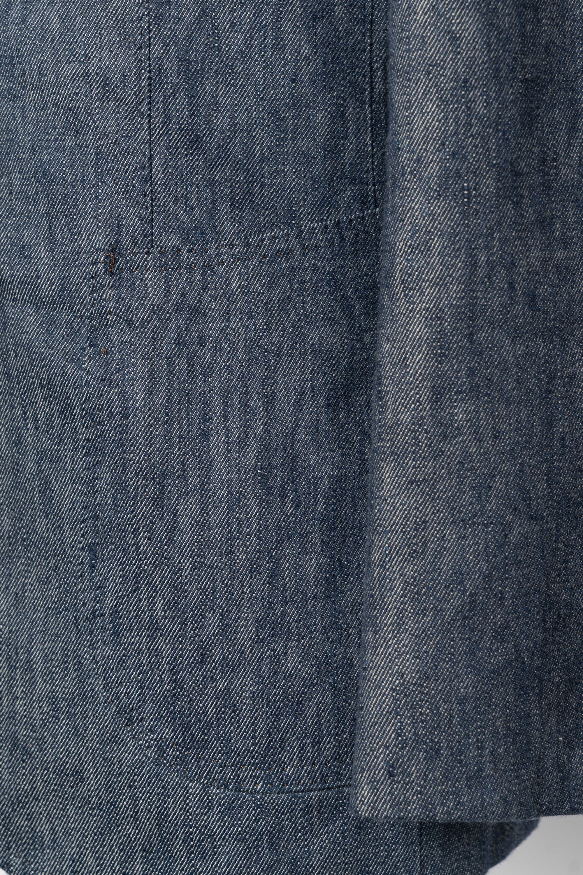 Indigo Wool Linen Blending Denim Suit #122
