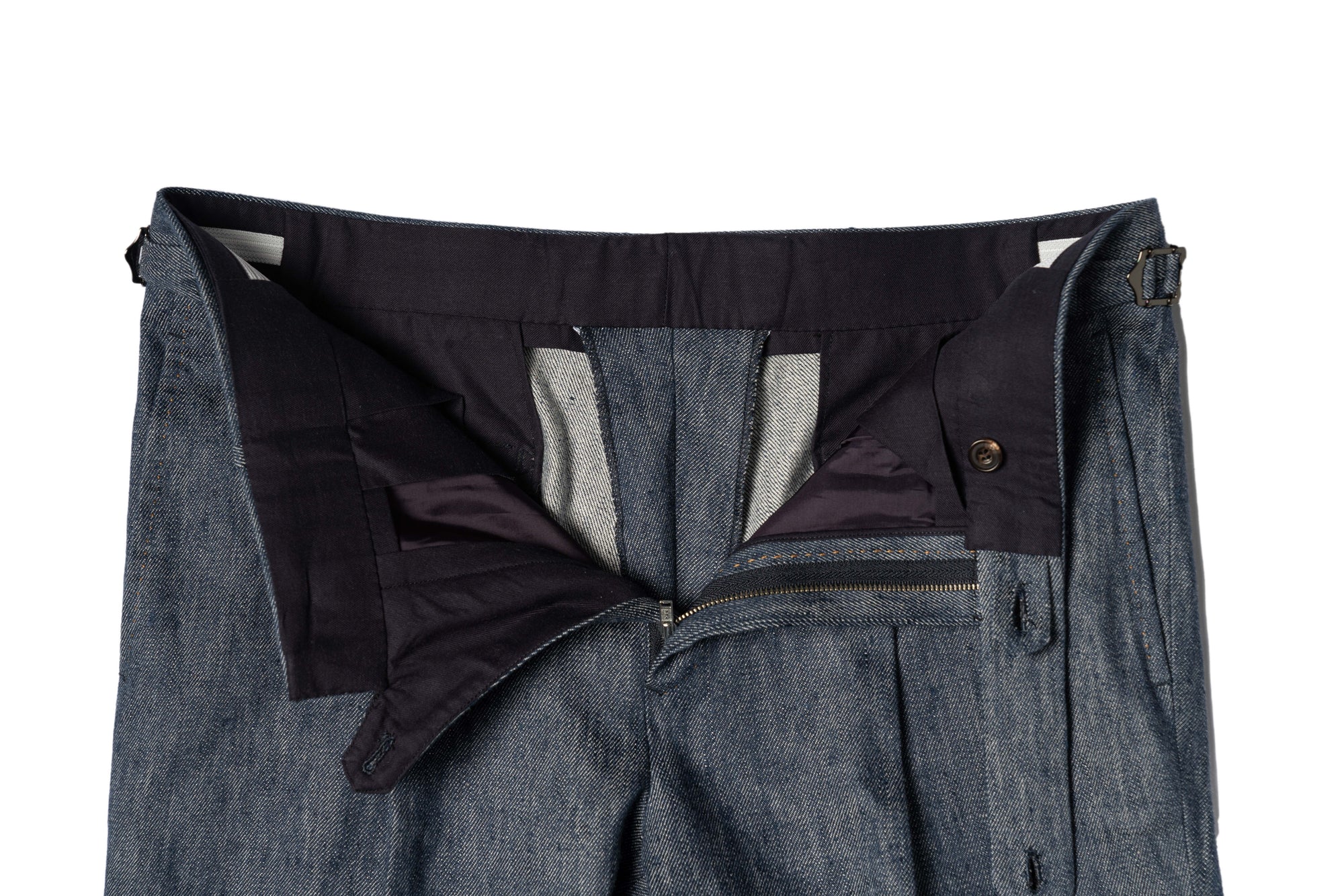 Indigo Wool Linen Blending Denim Suit #122