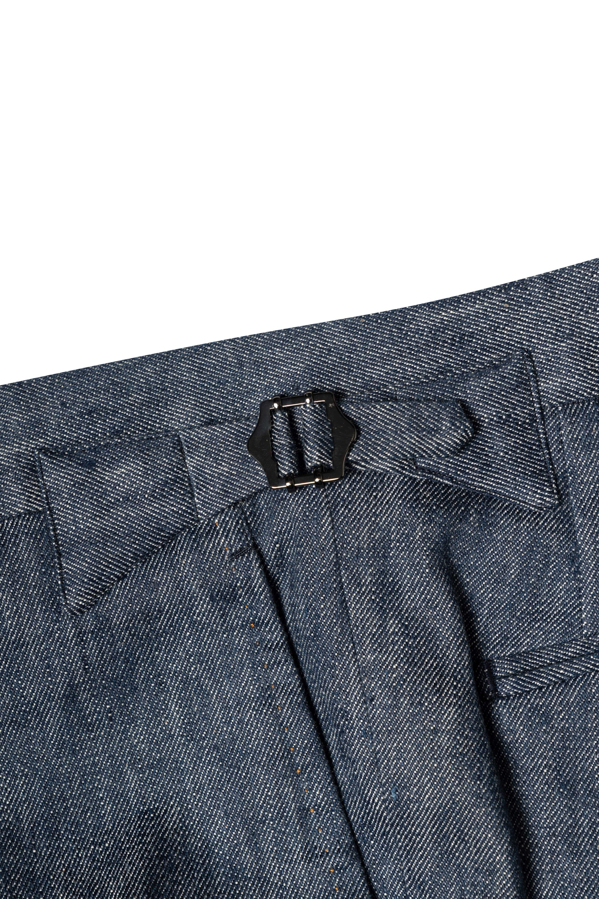Indigo Wool Linen Blending Denim Suit #122