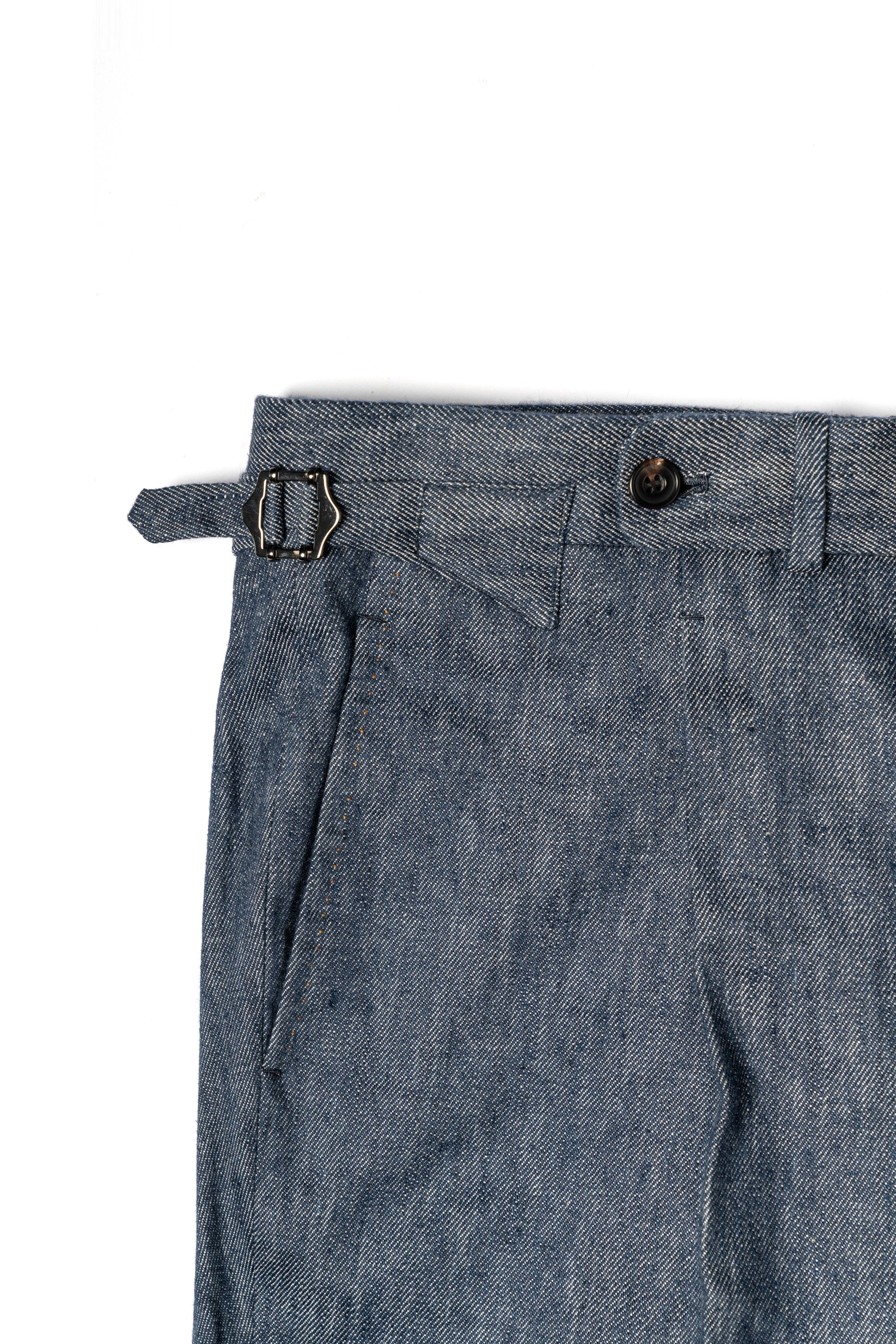 Indigo Wool Linen Blending Denim Suit #122