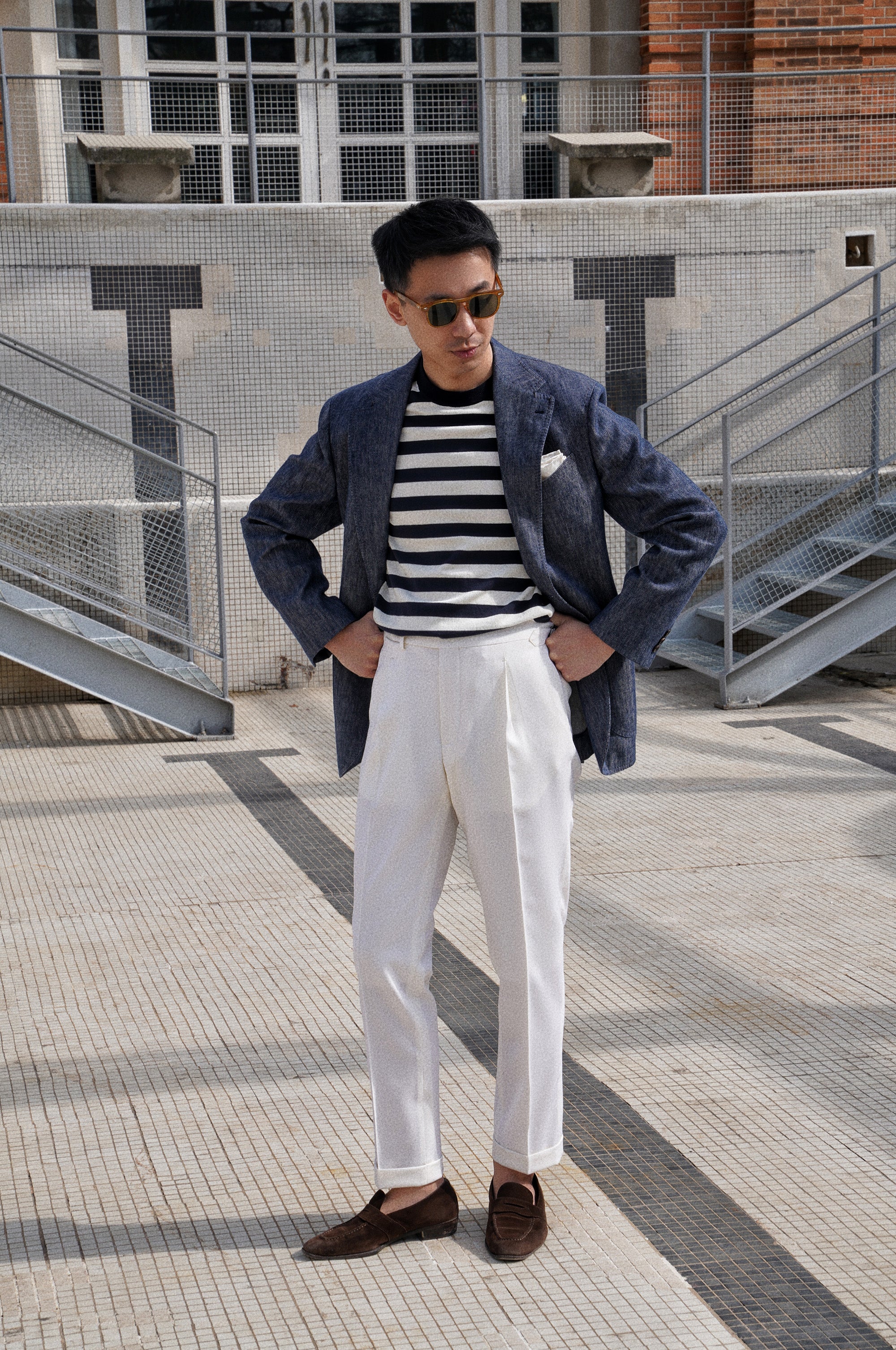 Off White Wool Trousers