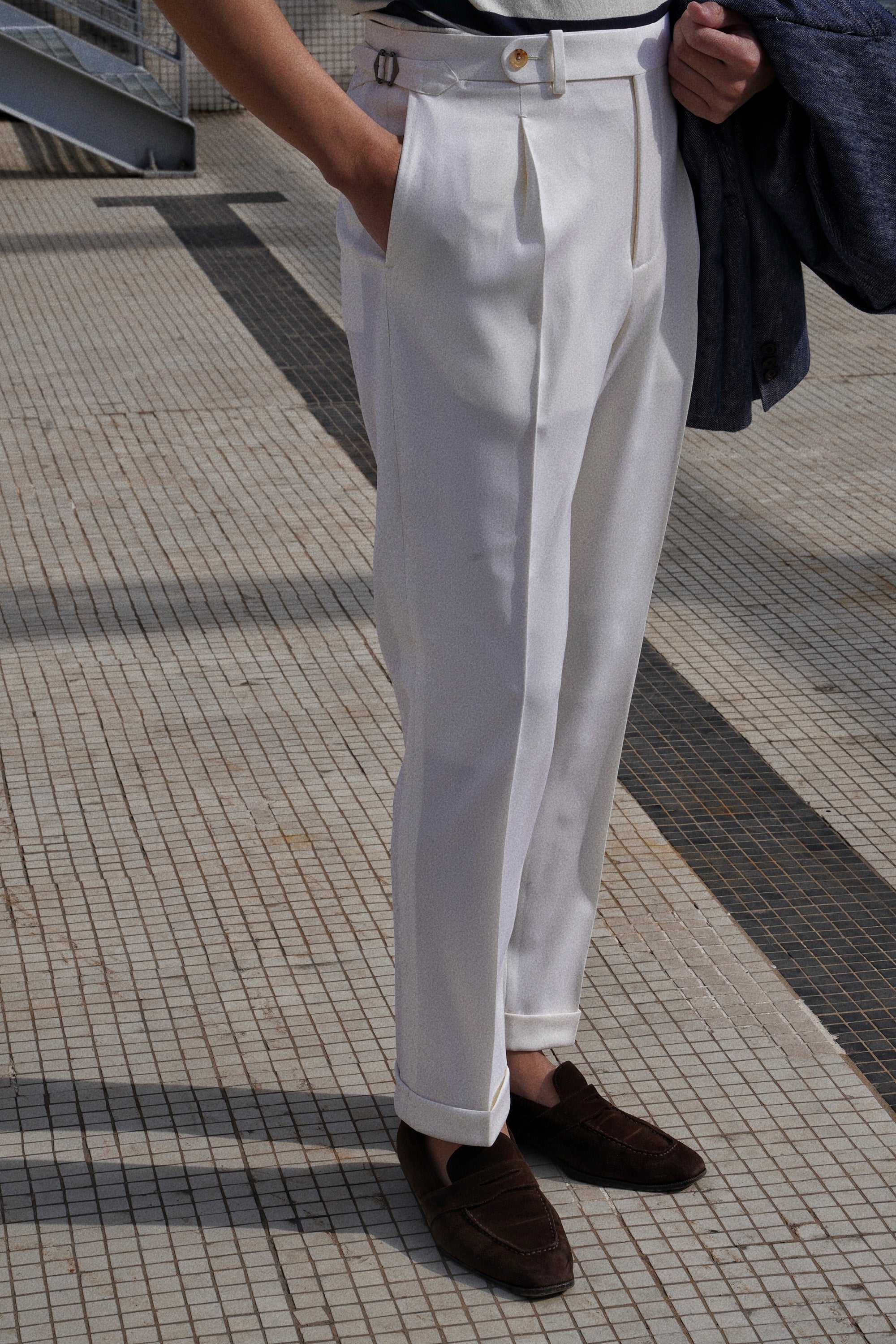 Off White Wool Trousers