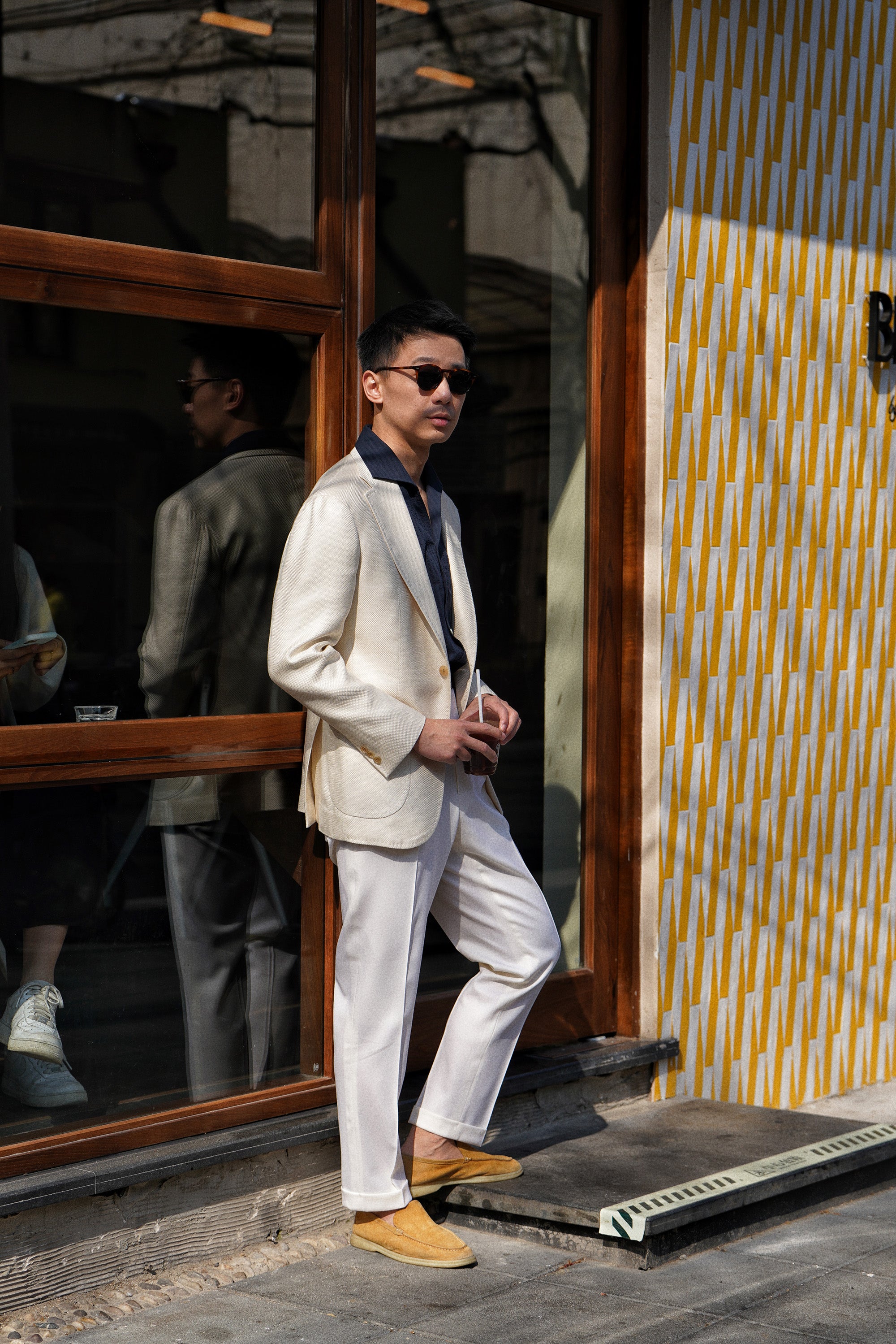 Off White Wool Trousers
