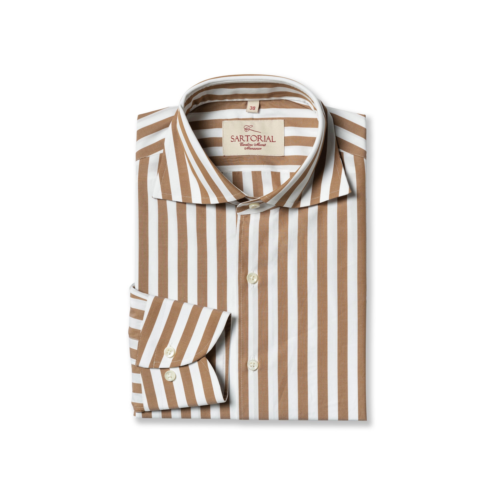 MTO Khaki Stripe Cotton Shirt