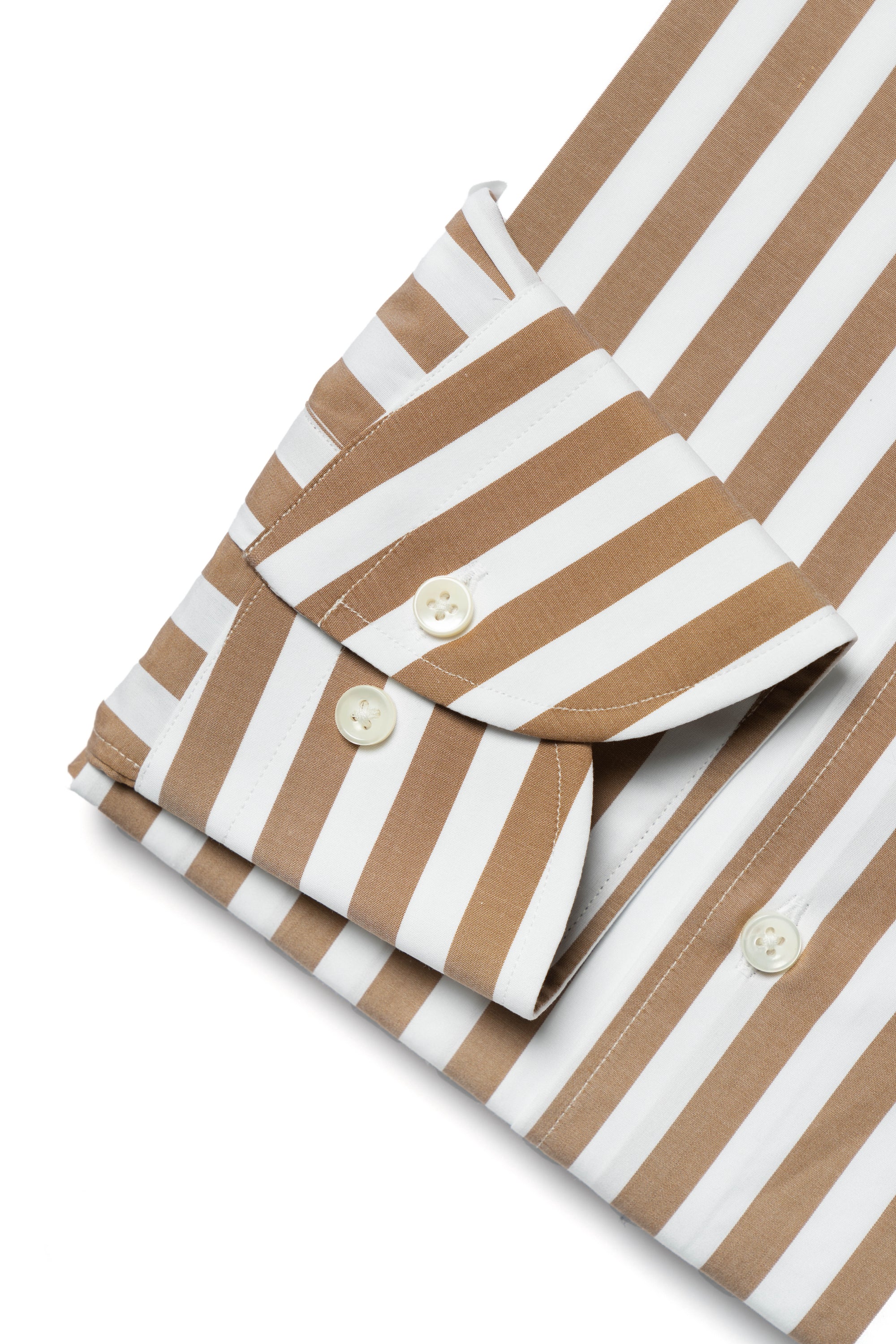 MTO Khaki Stripe Cotton Shirt