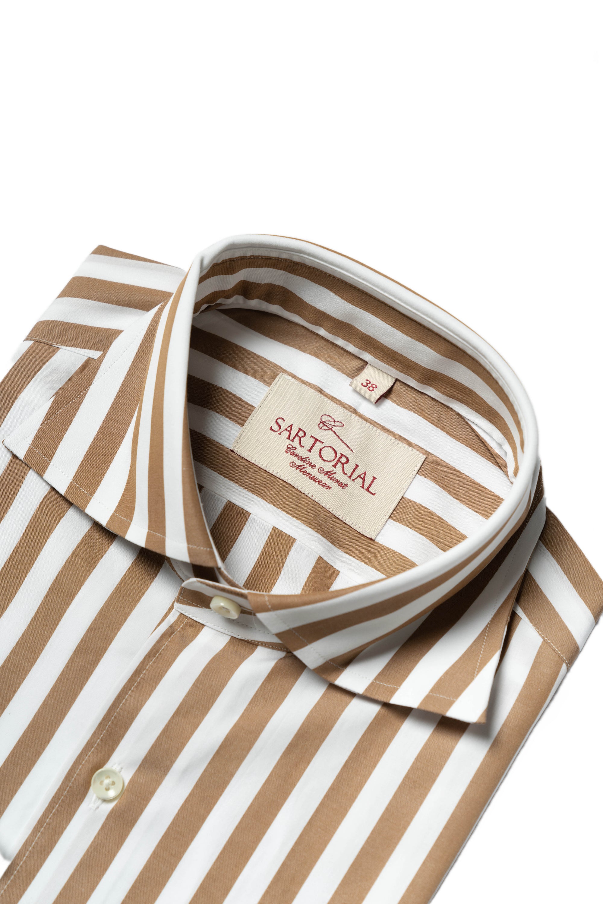 MTO Khaki Stripe Cotton Shirt