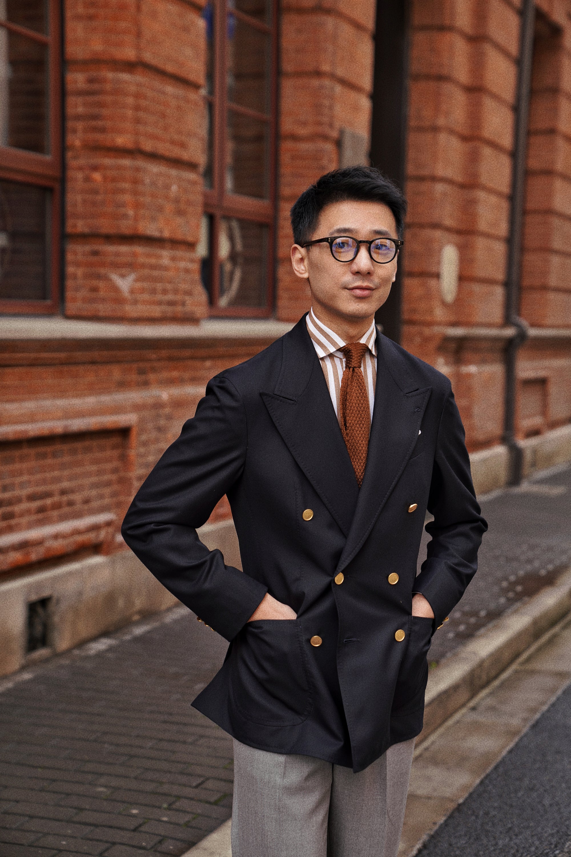 MTO Khaki Stripe Cotton Shirt