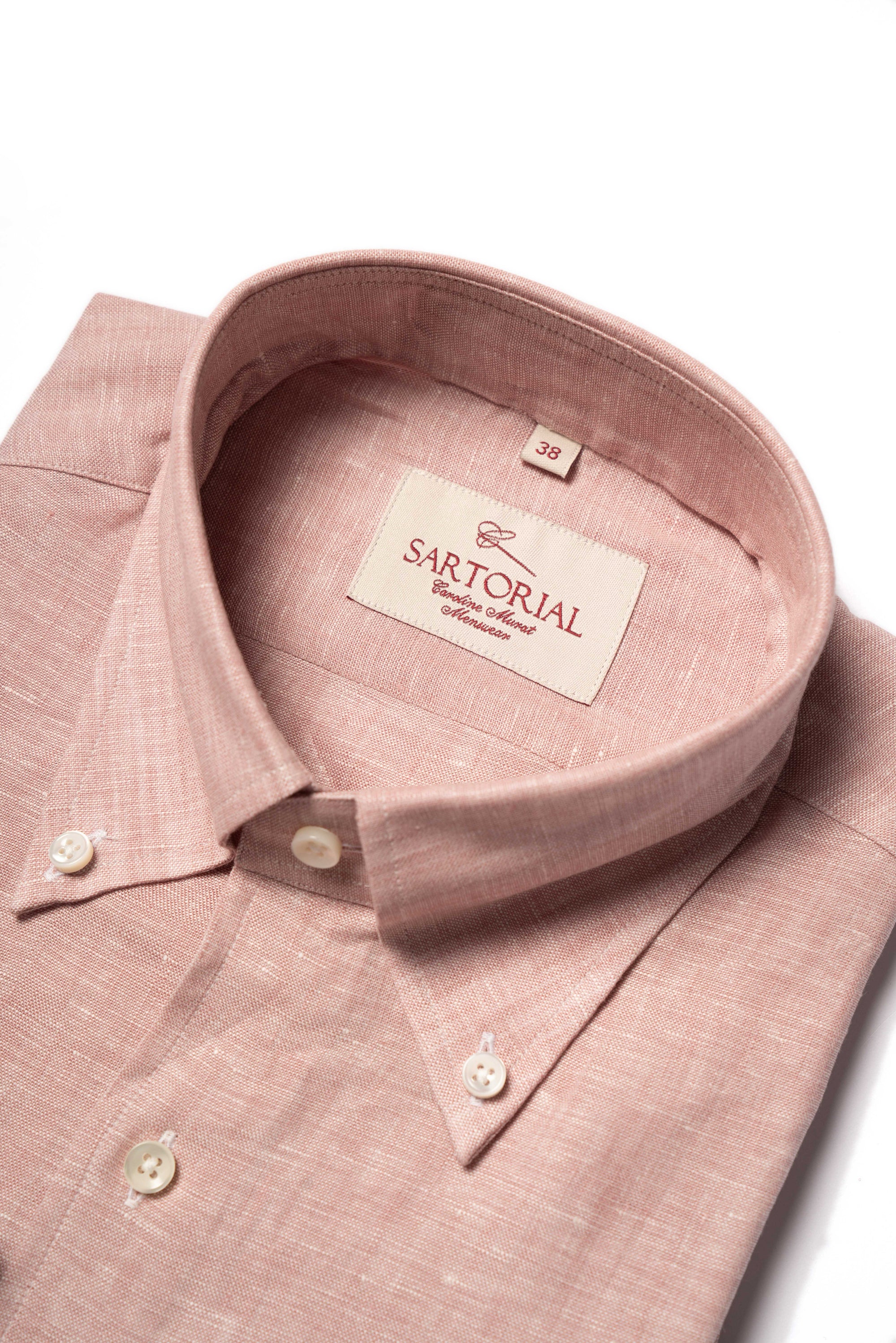 MTO Pink Linen Shirt
