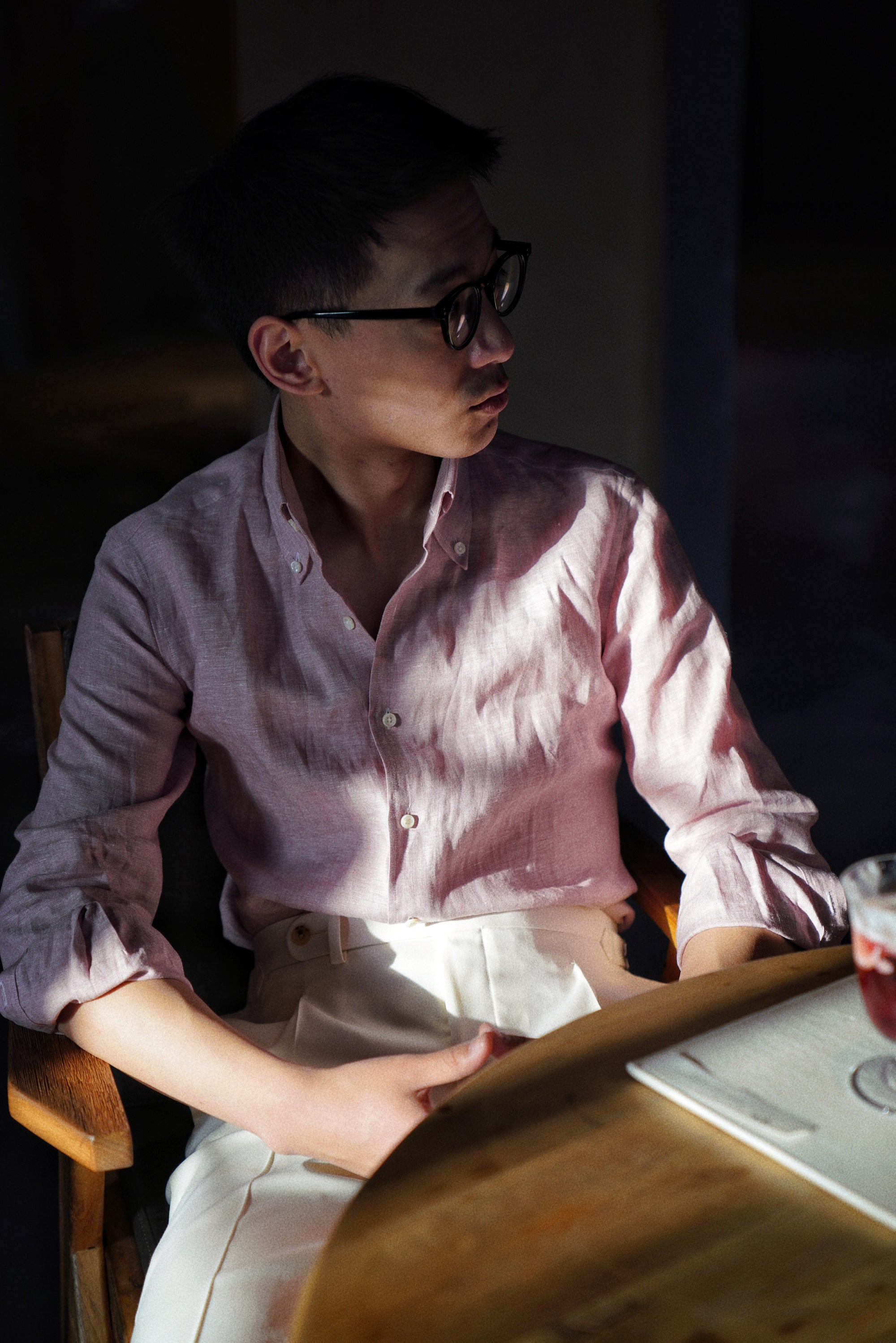 MTO Pink Linen Shirt