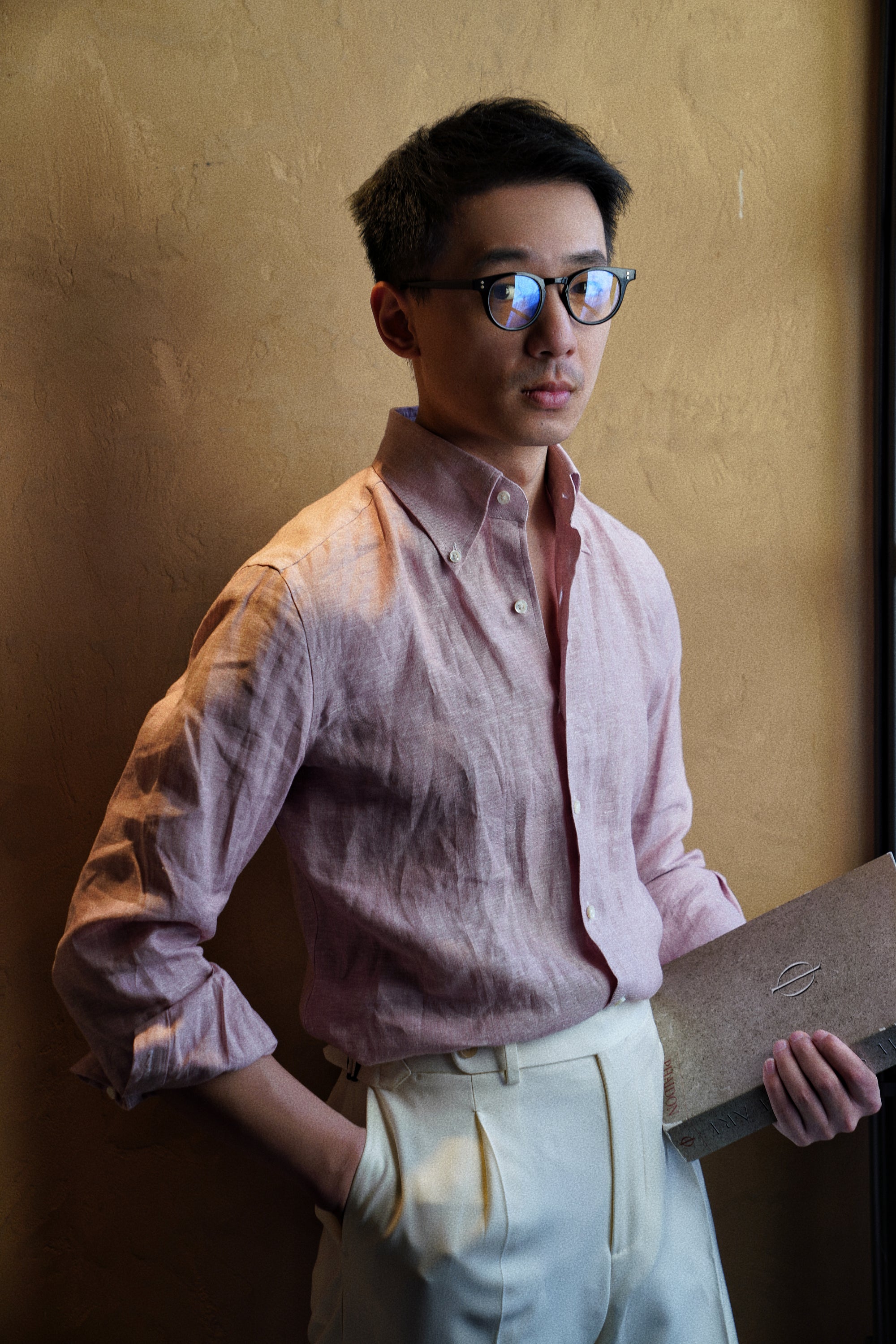 MTO Pink Linen Shirt