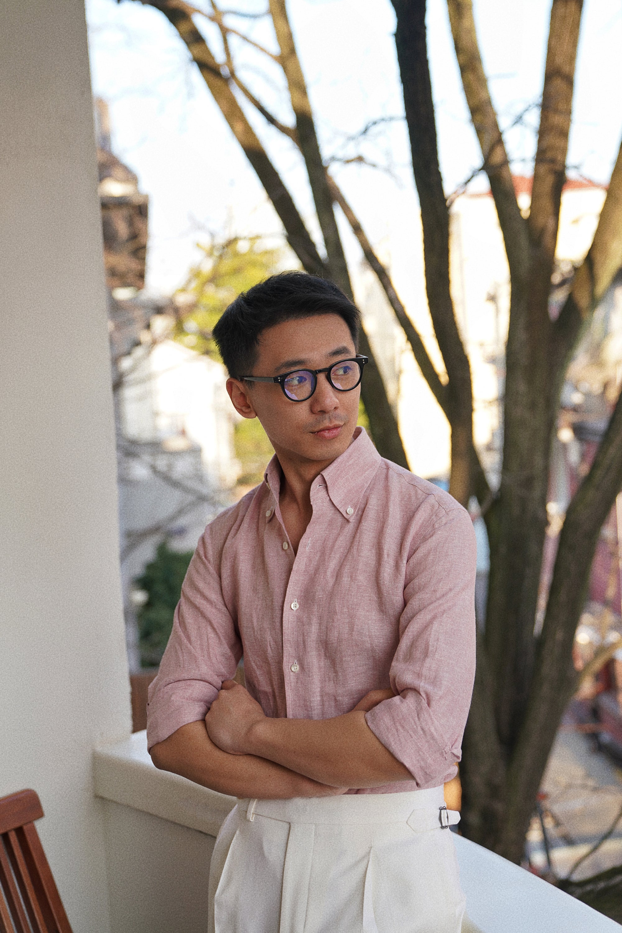MTO Pink Linen Shirt