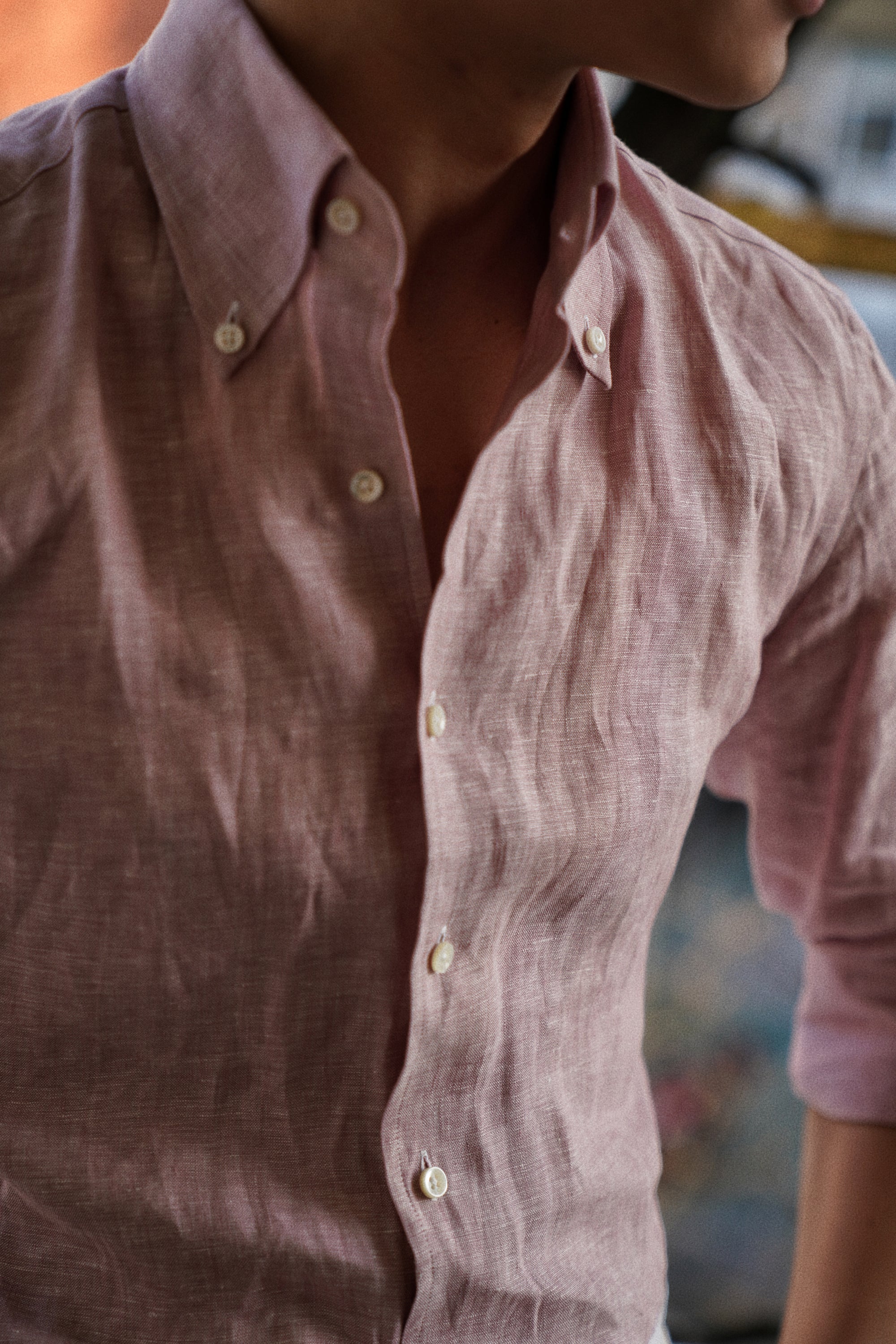 MTO Pink Linen Shirt