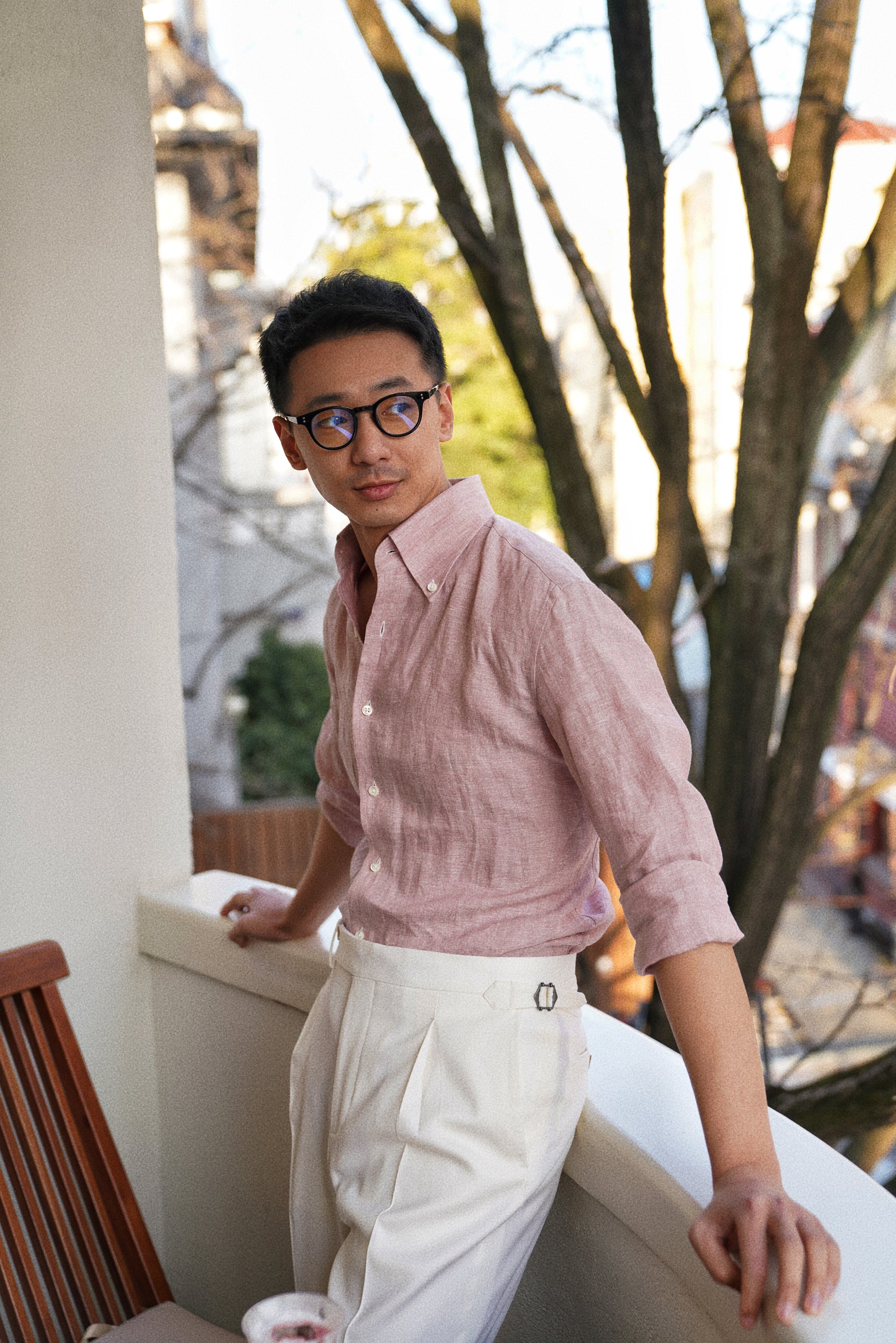 MTO Pink Linen Shirt