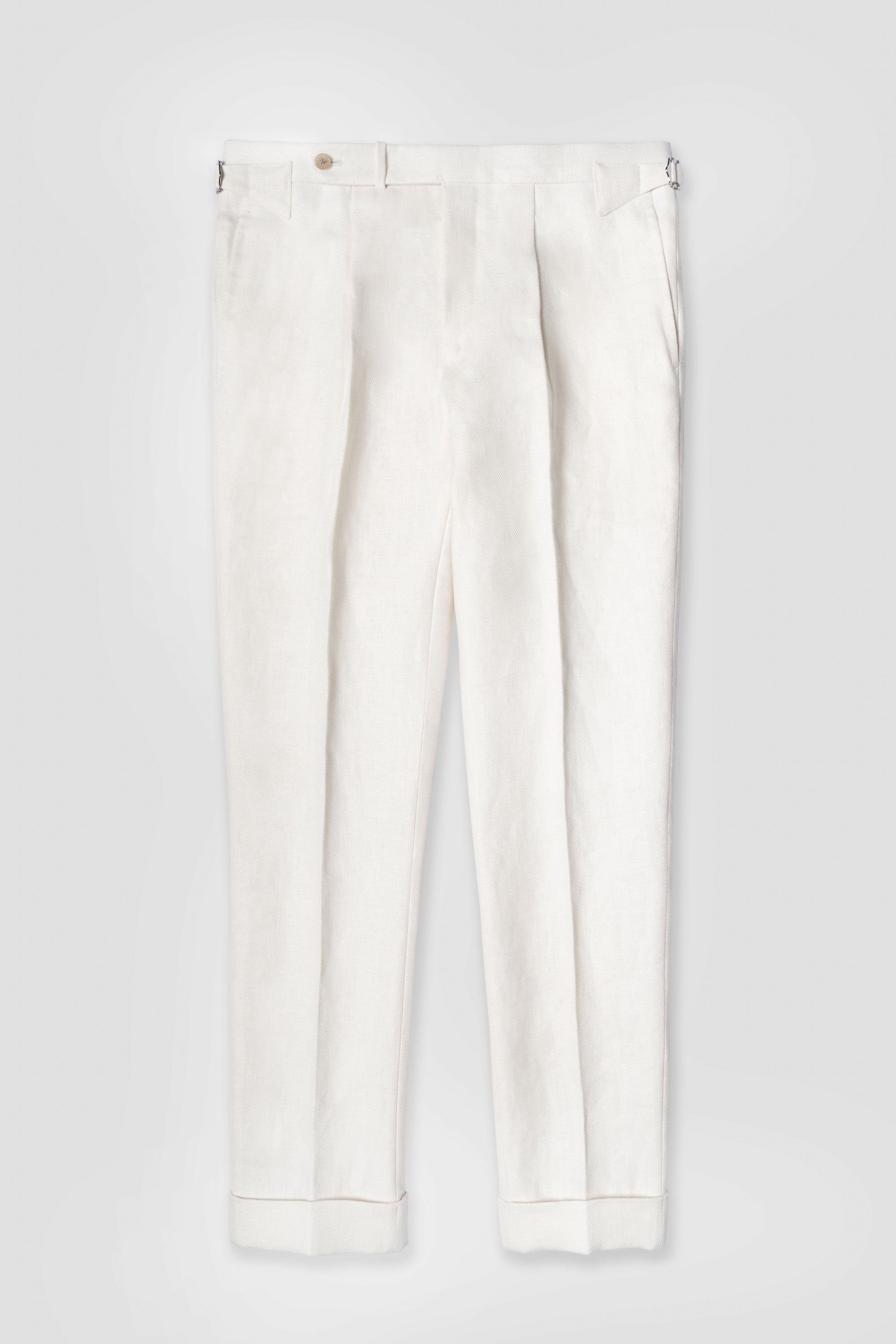 Beige Herringbone Linen Suit #150