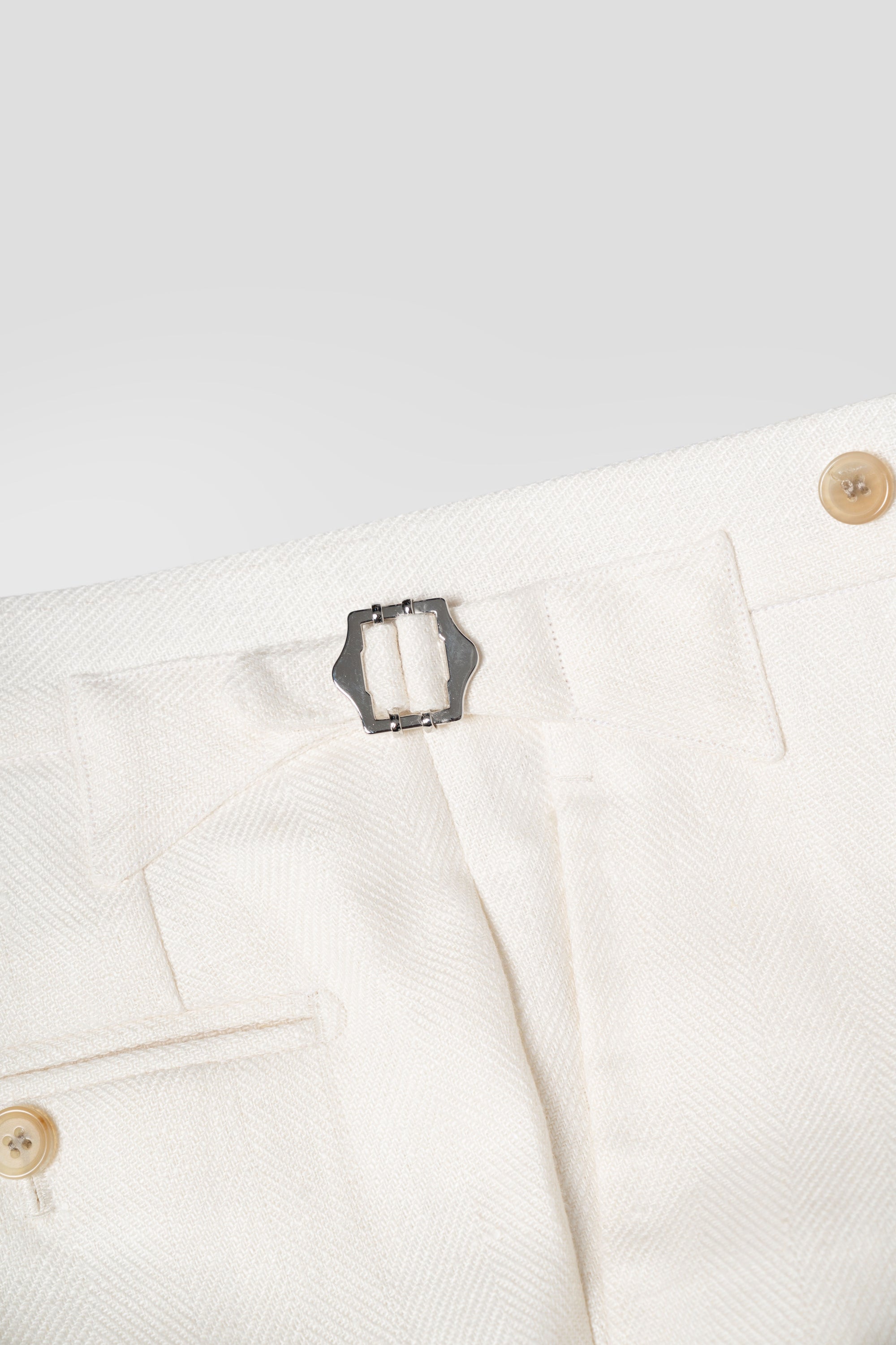 Beige Herringbone Linen Suit #150