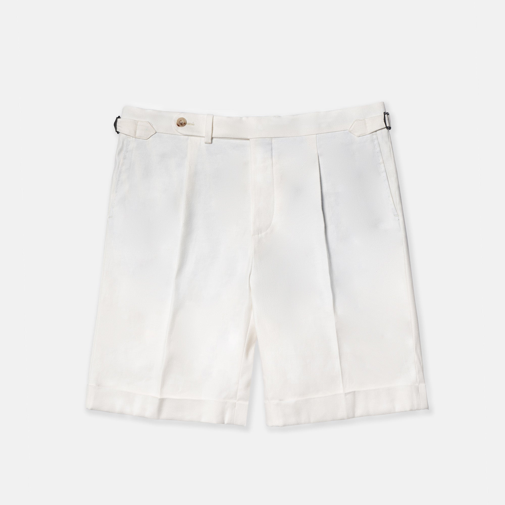 White Linen Cotton Blending Shorts