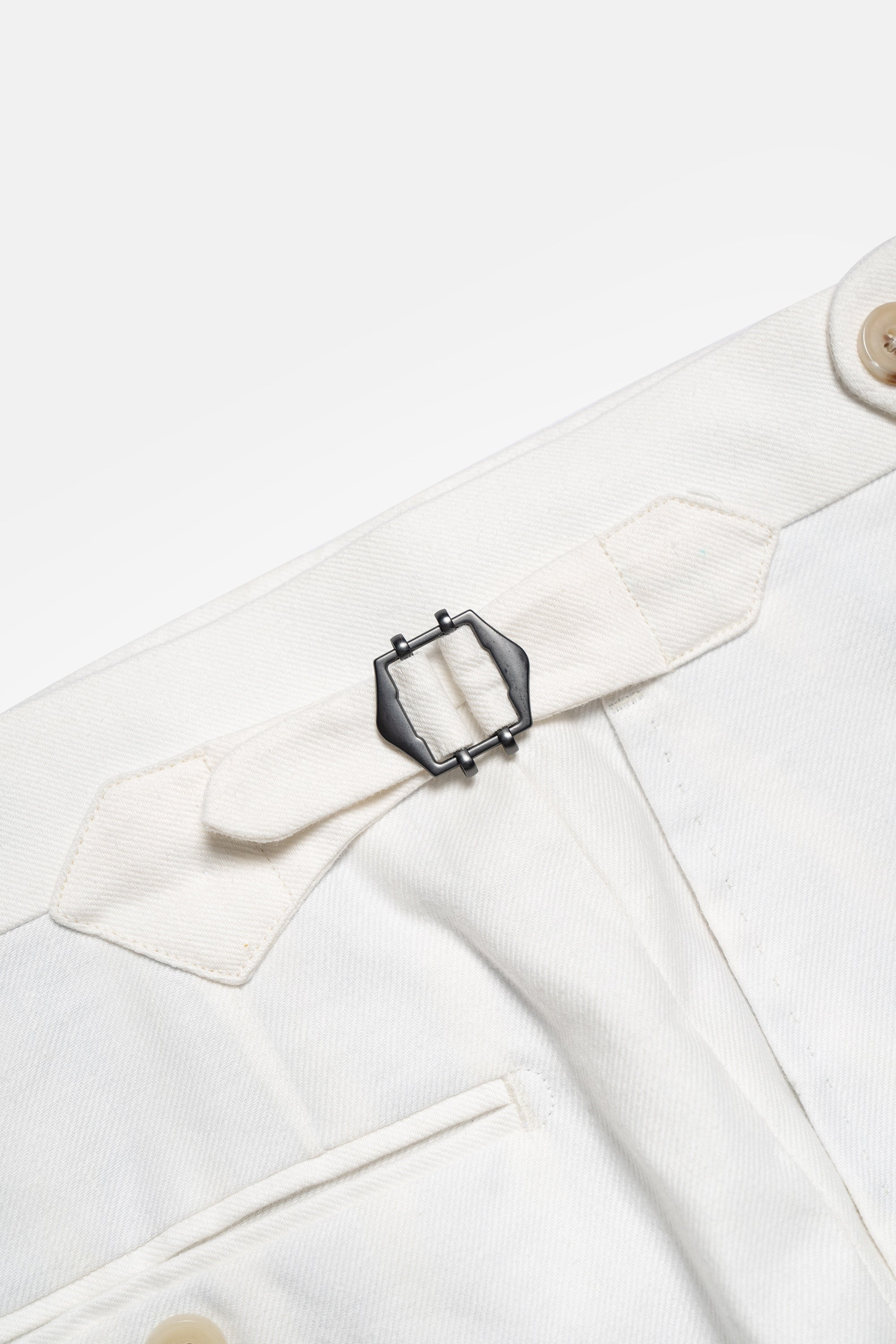 White Linen Cotton Blending Shorts