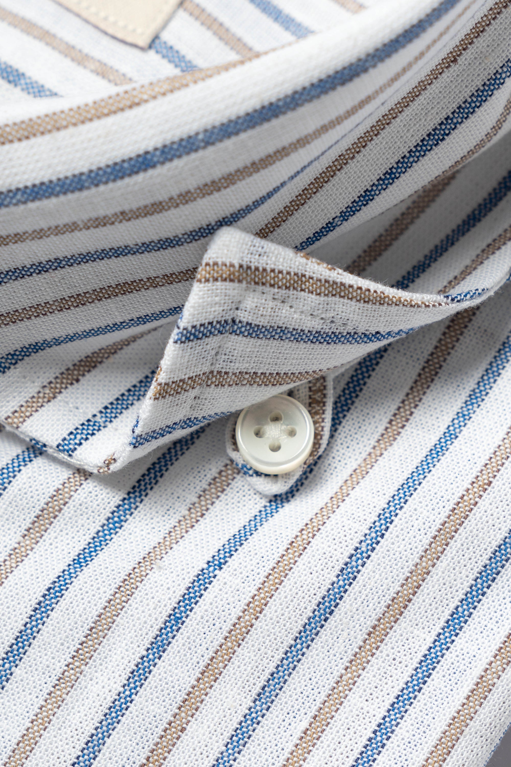 MTO Blue and Brown Stripe Cotton Shirt