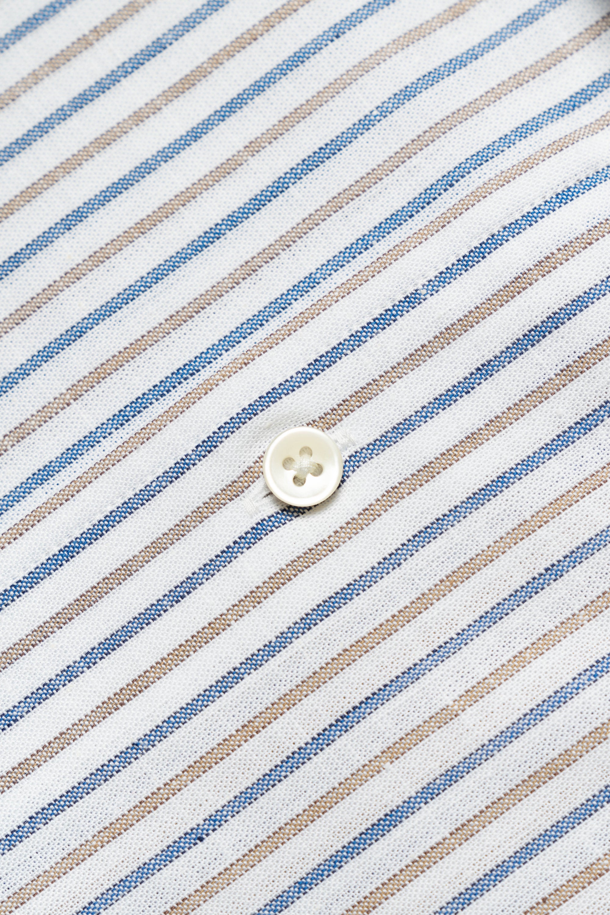 MTO Blue and Brown Stripe Cotton Shirt