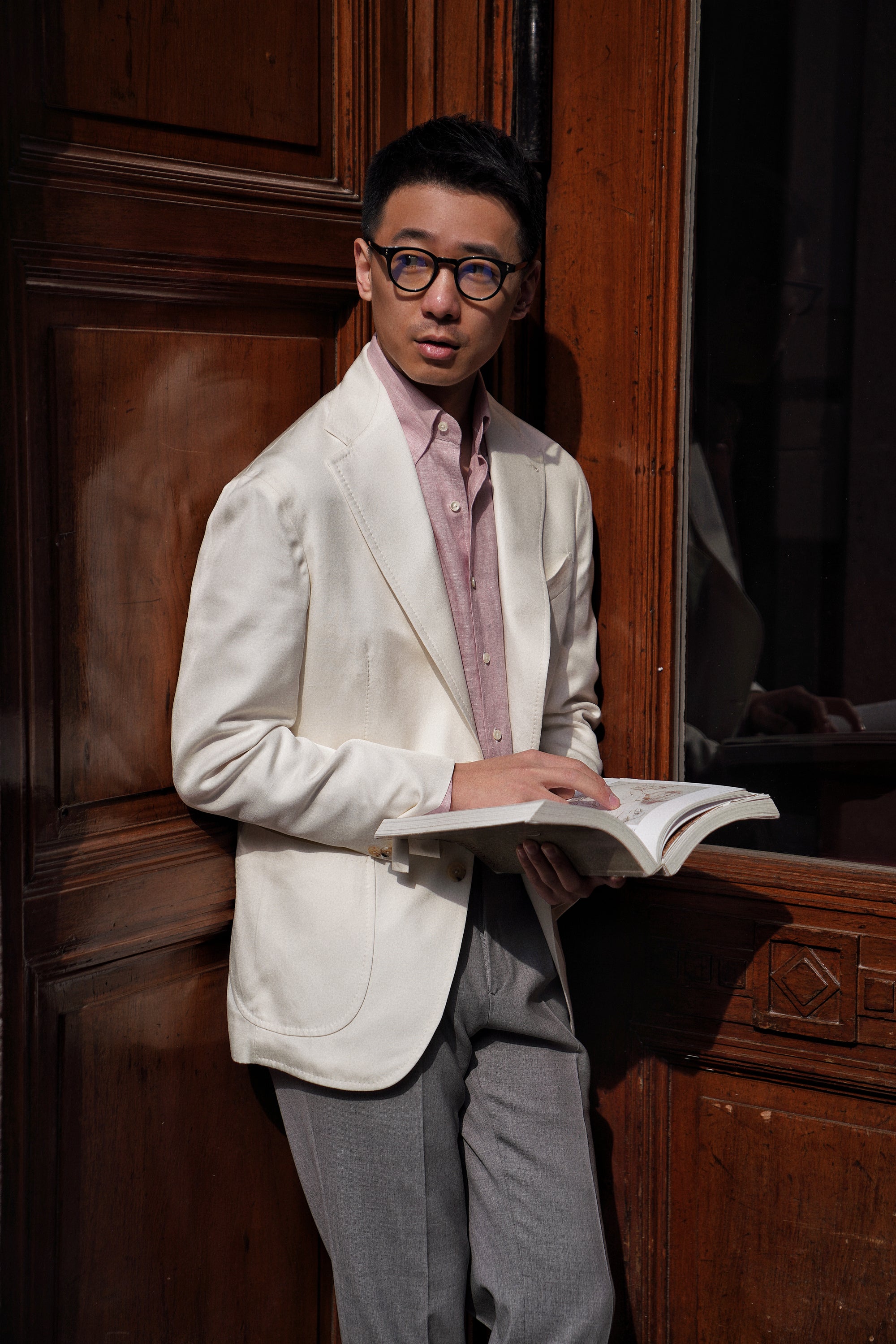 White Dupioni Silk Jacket #301