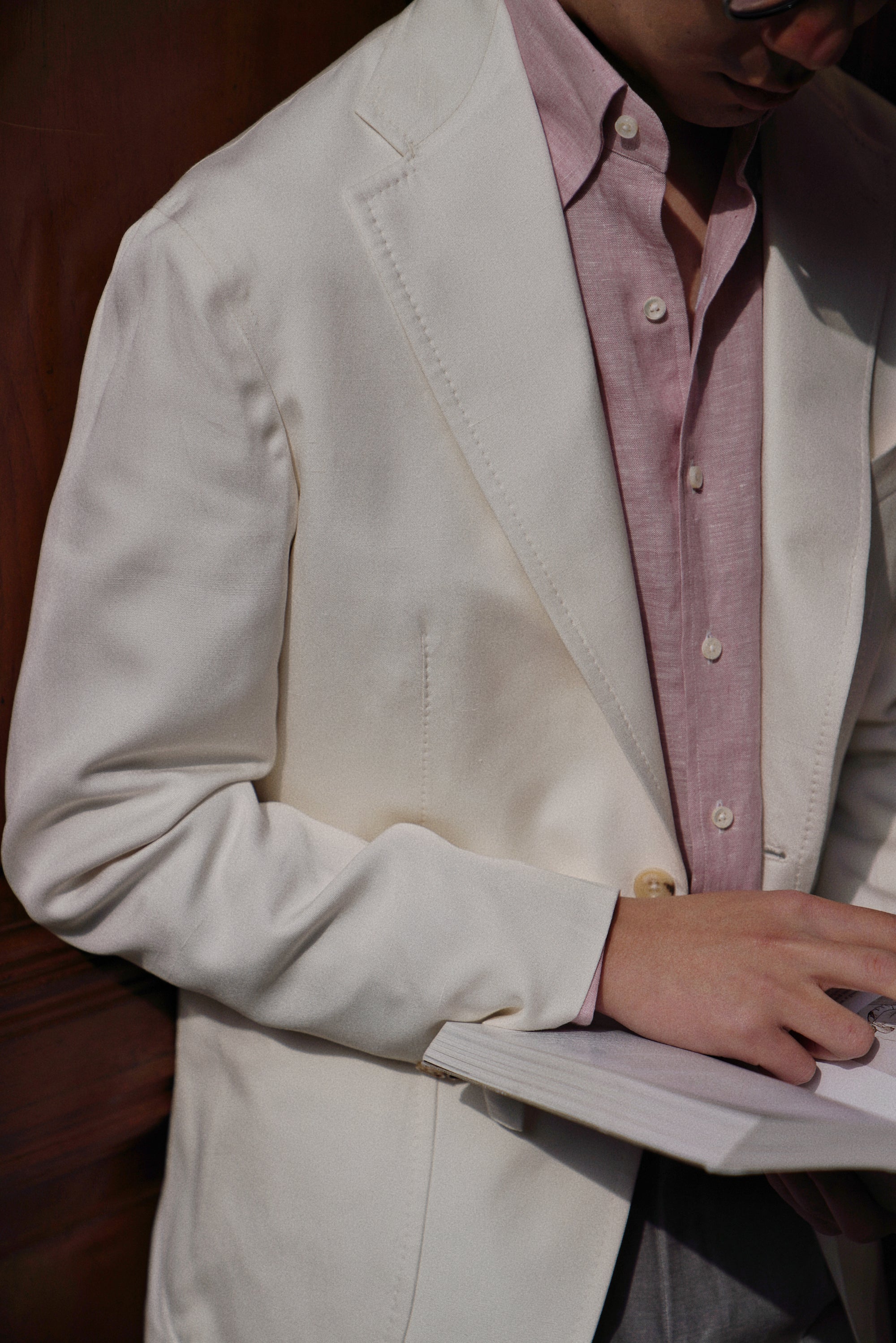 White Dupioni Silk Jacket #301