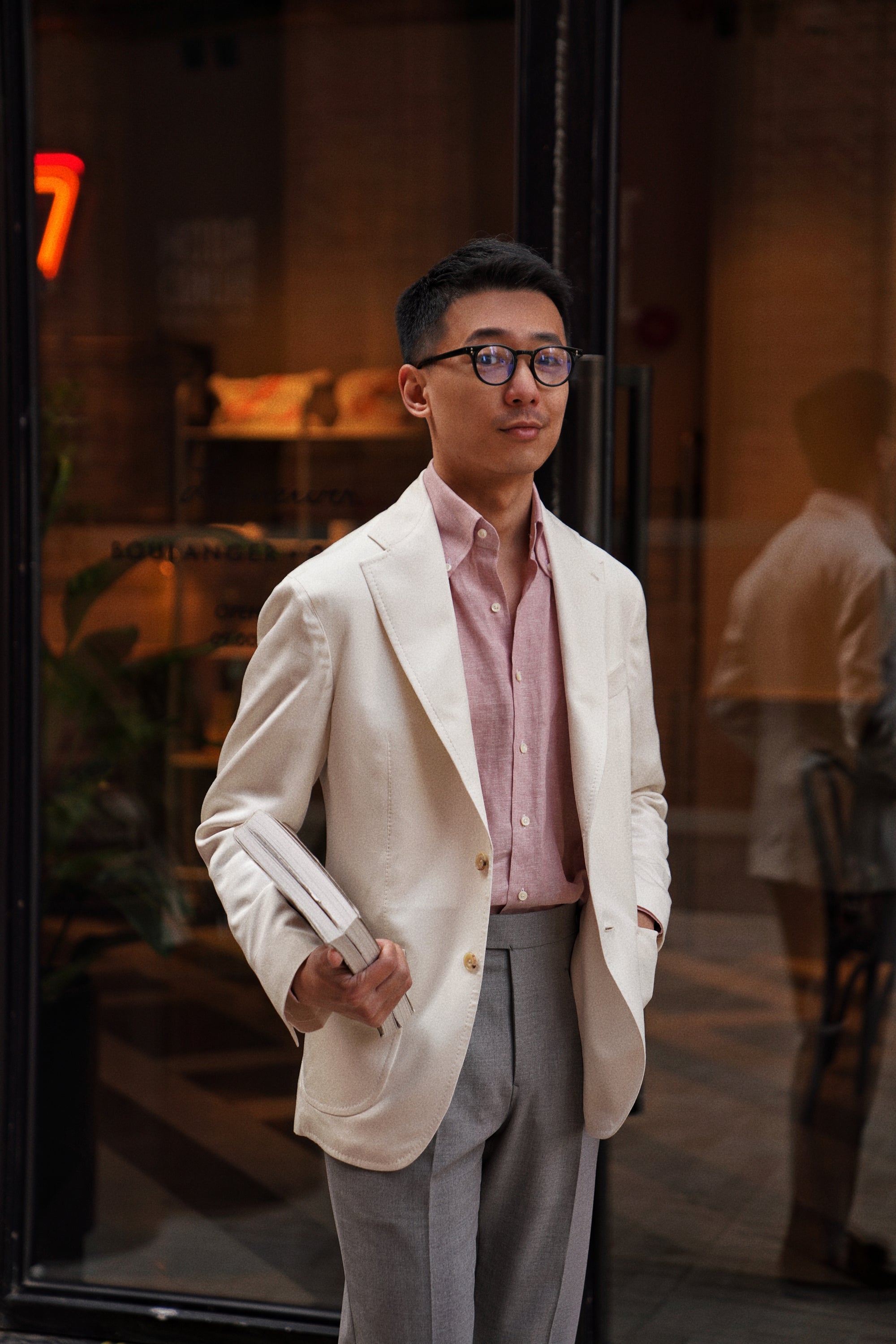 White Dupioni Silk Jacket #301